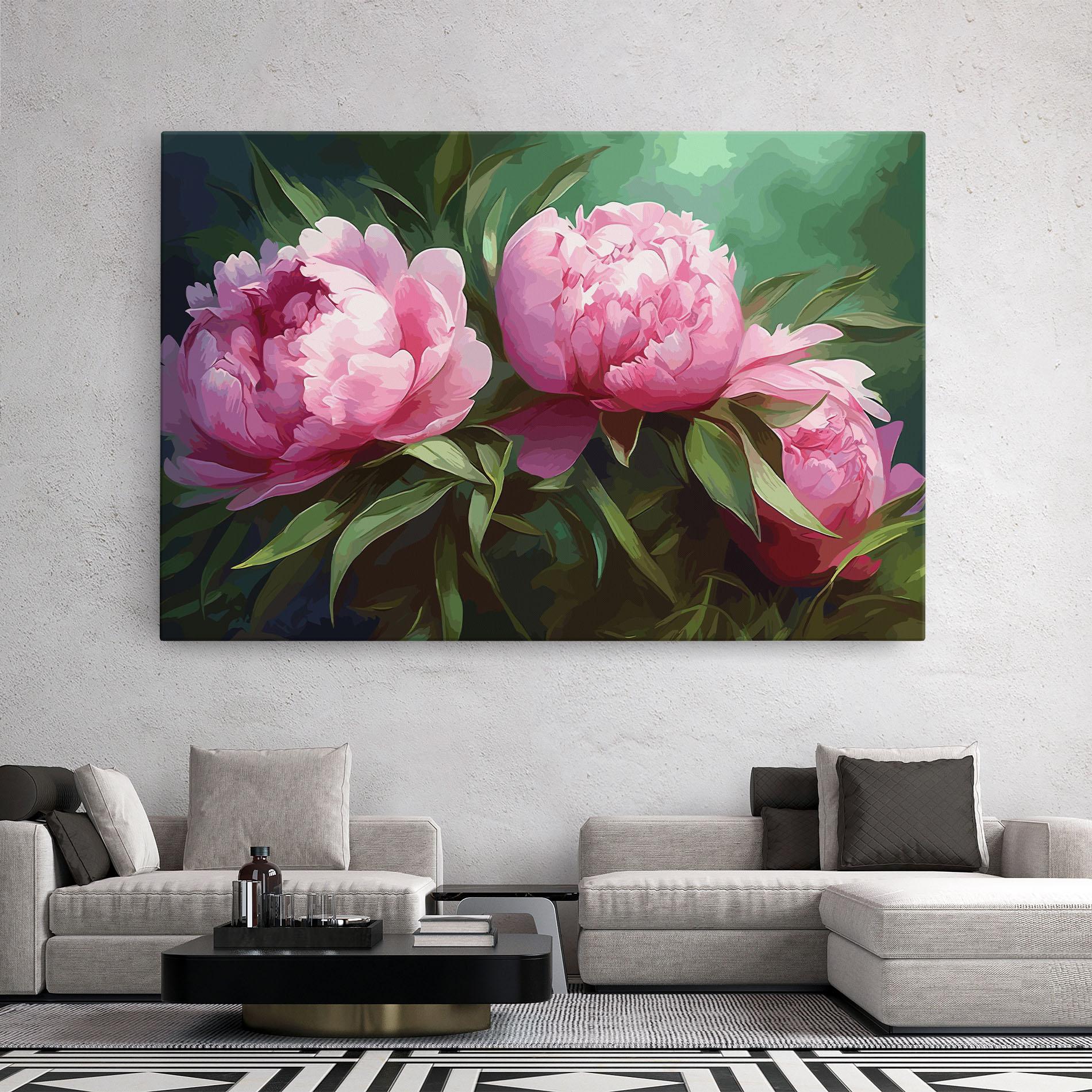 Картина на платно Peonies Art mockup 2