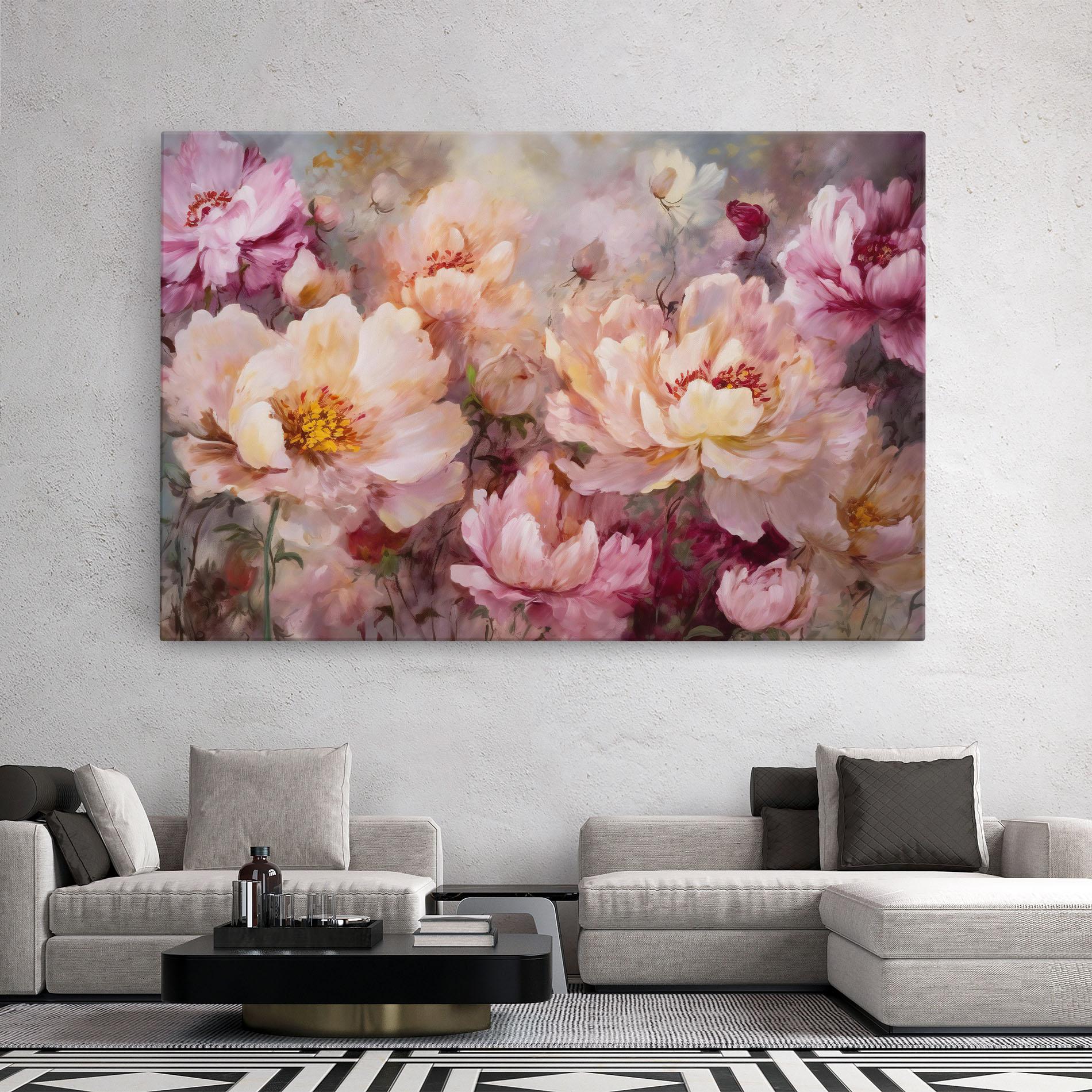 Картина на платно Peony Painting Art mockup 2