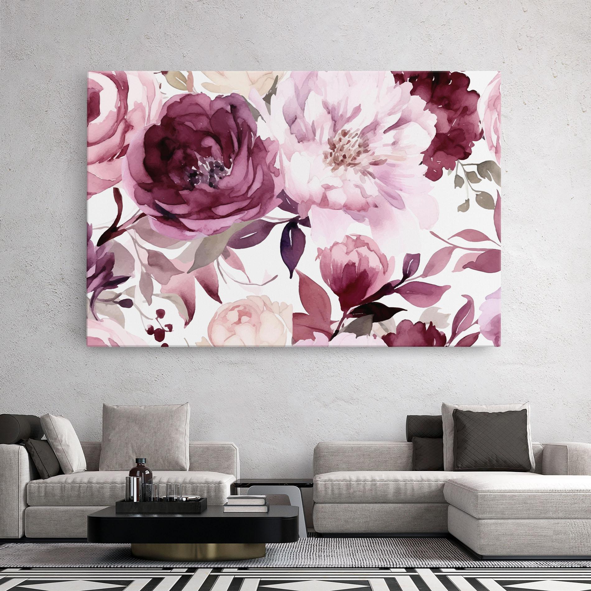 Картина на платно Peony Pink Purple mockup 2