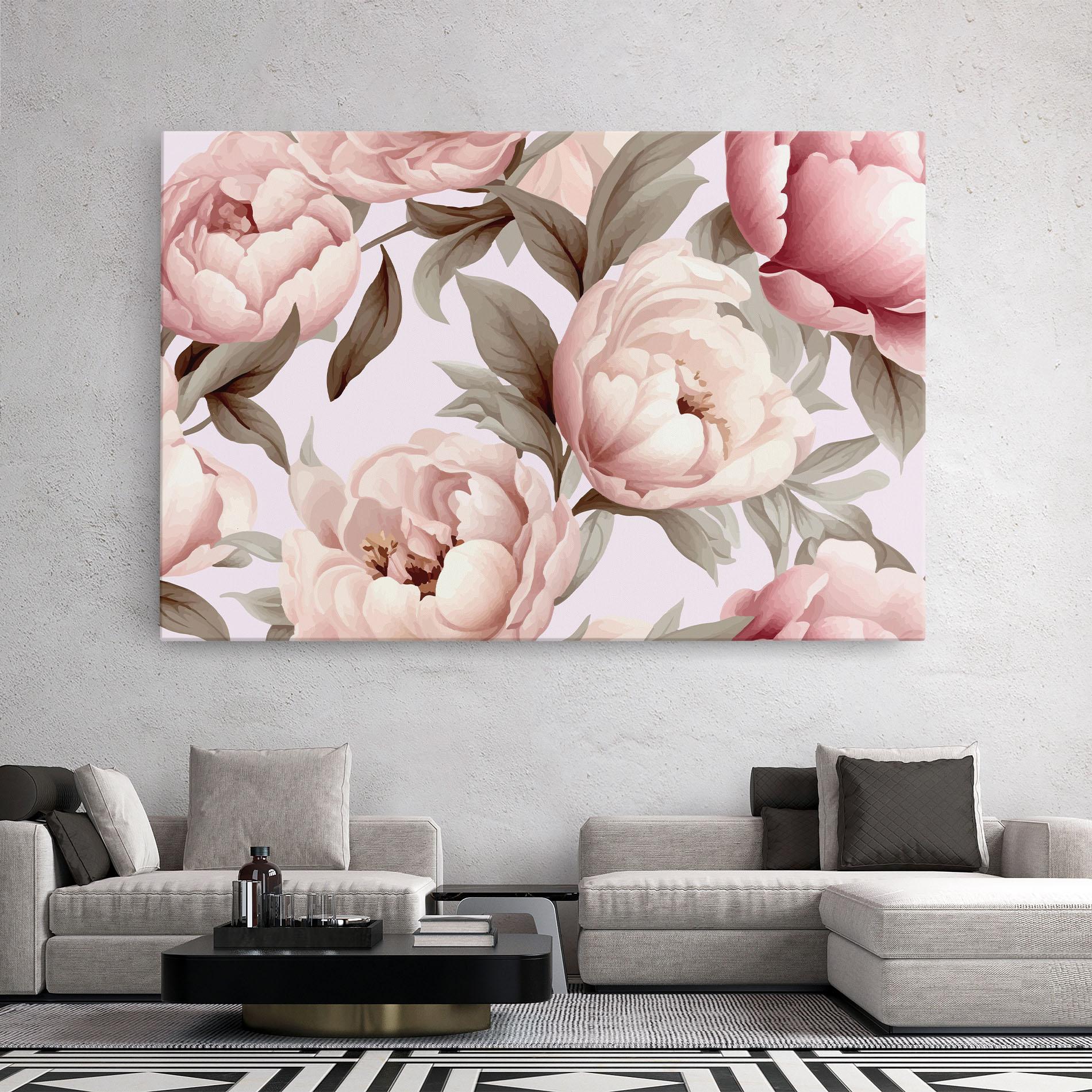 Картина на платно Pink Peony Buds mockup 2