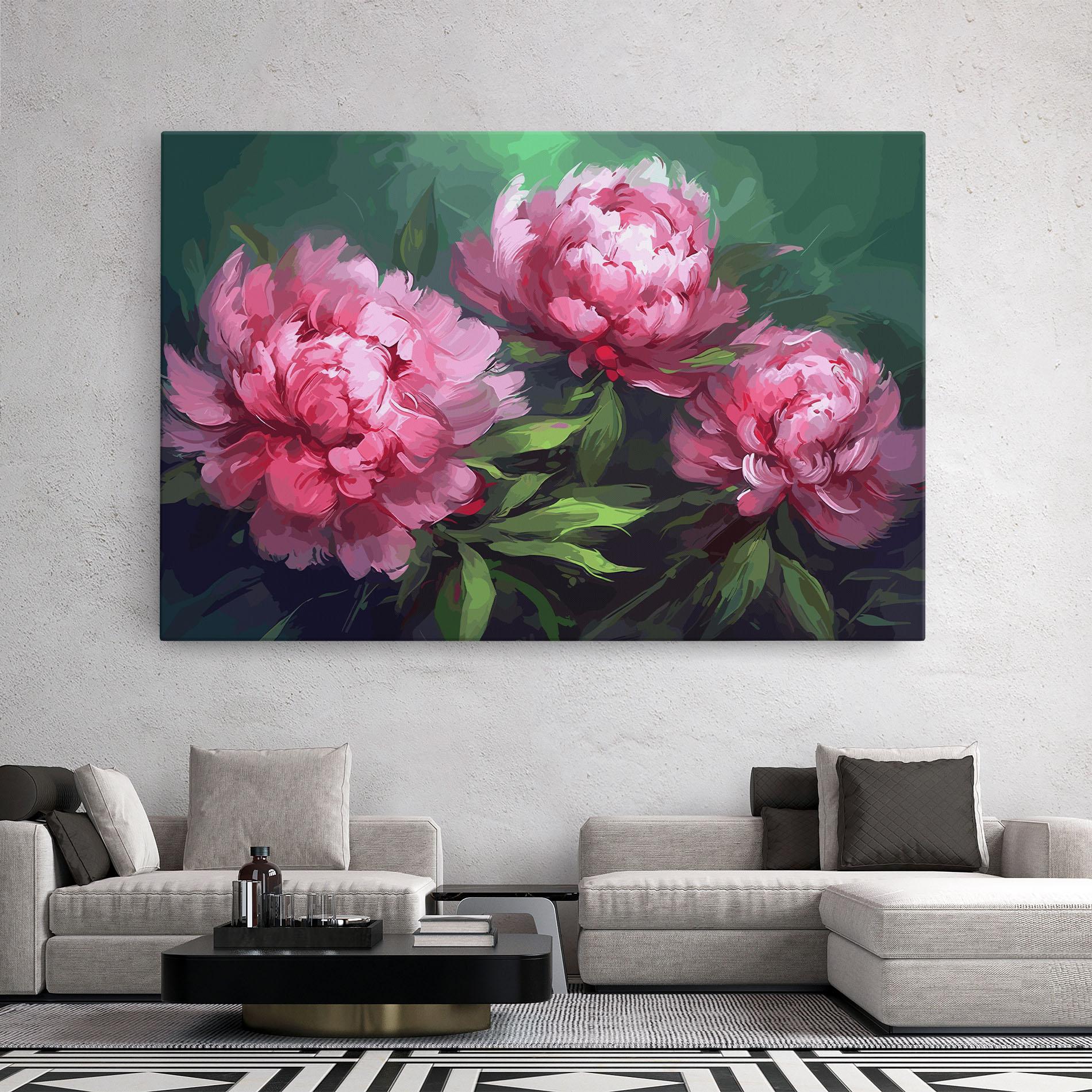 Картина на платно Pretty Peonies mockup 2