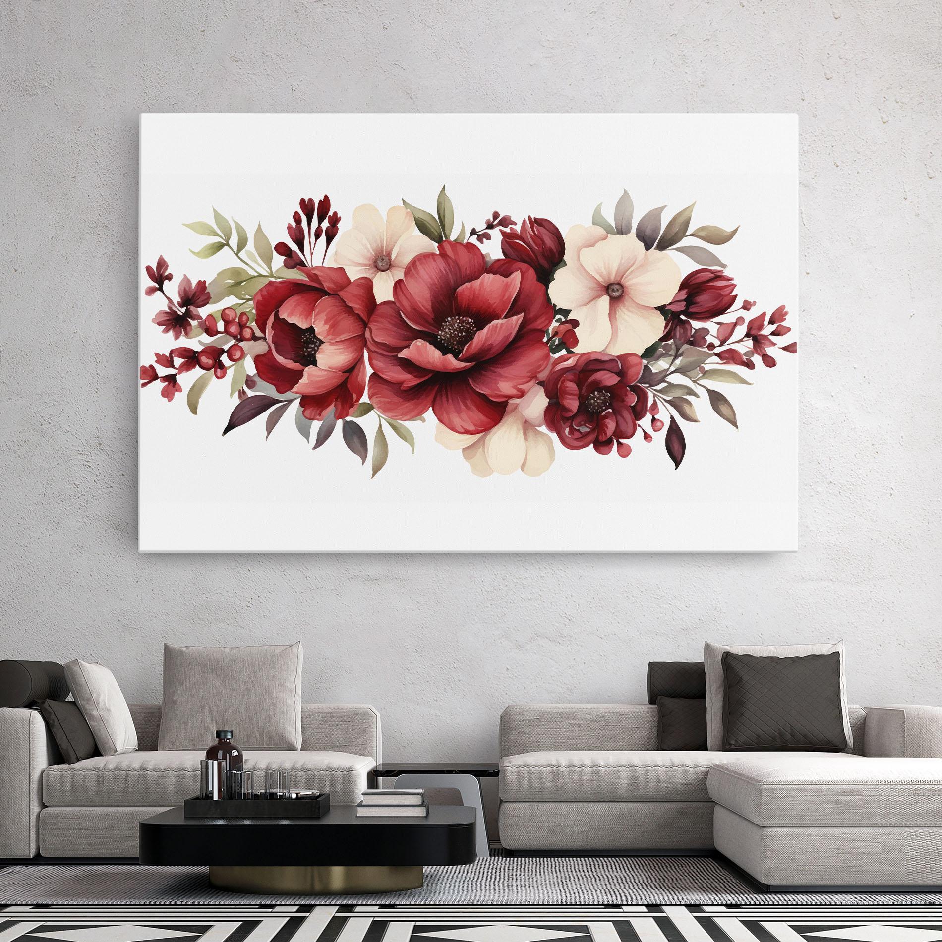 Картина на платно Red Peony mockup 2