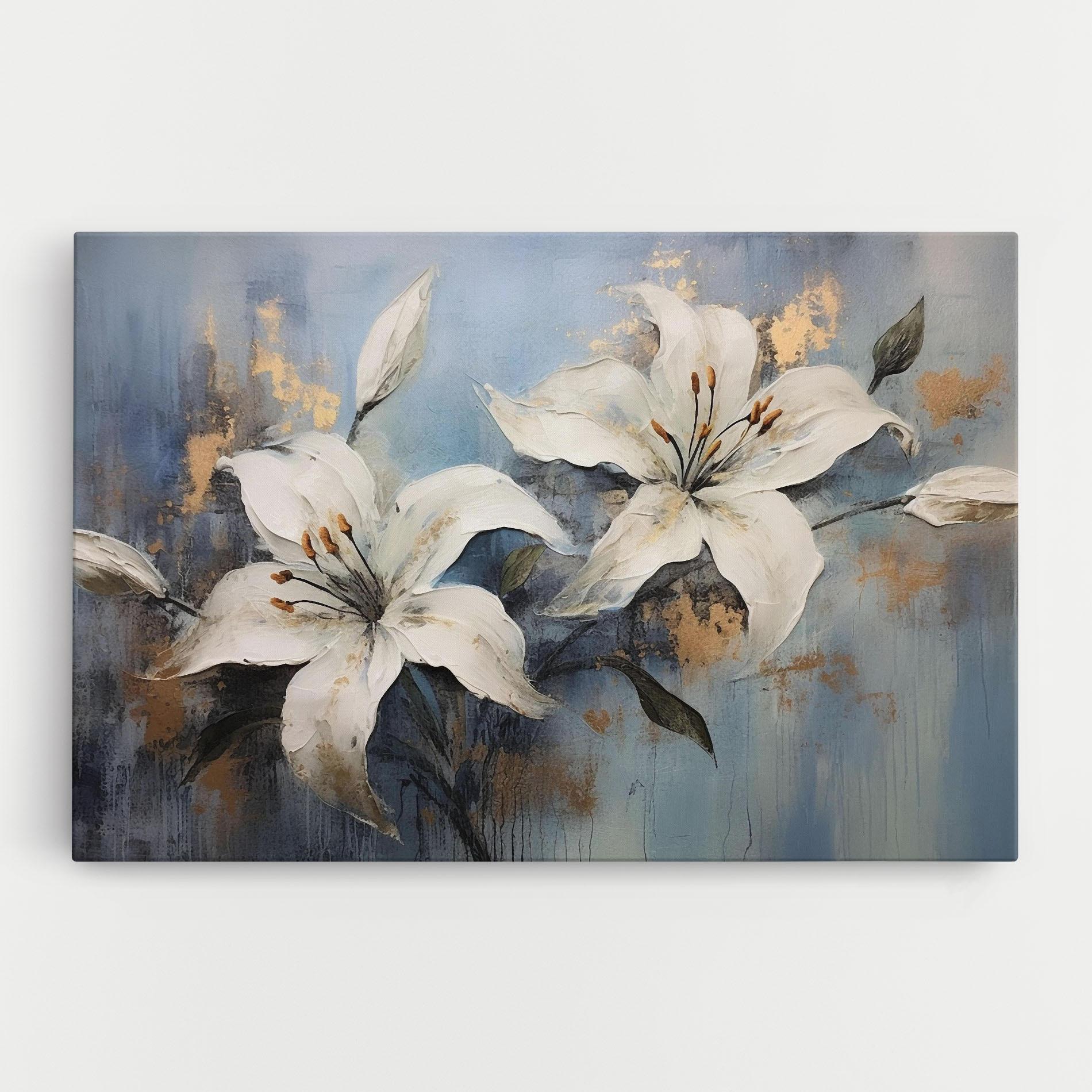 Картина на платно Gold Lily Painting mockup 0