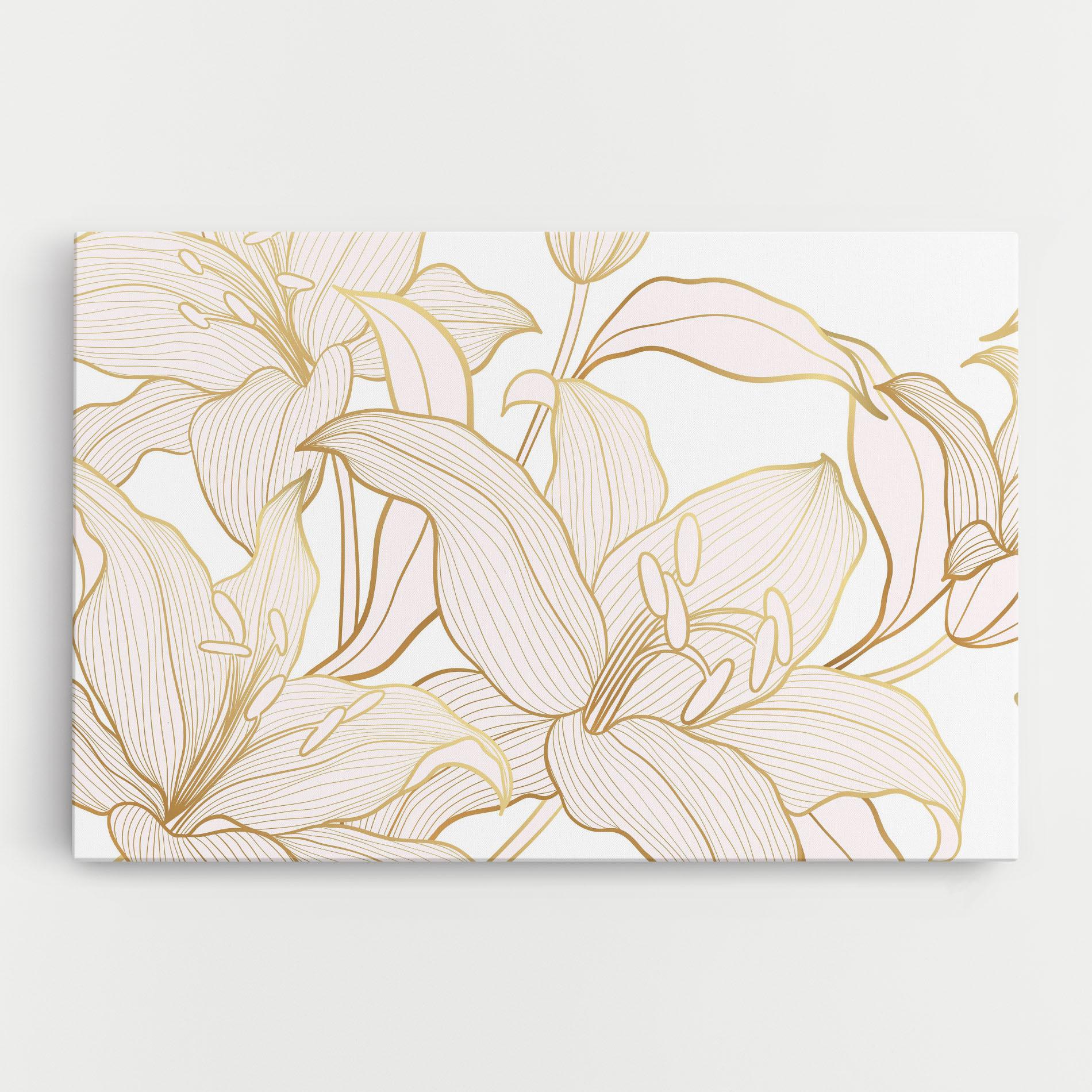 Картина на платно Gold Lily mockup 0
