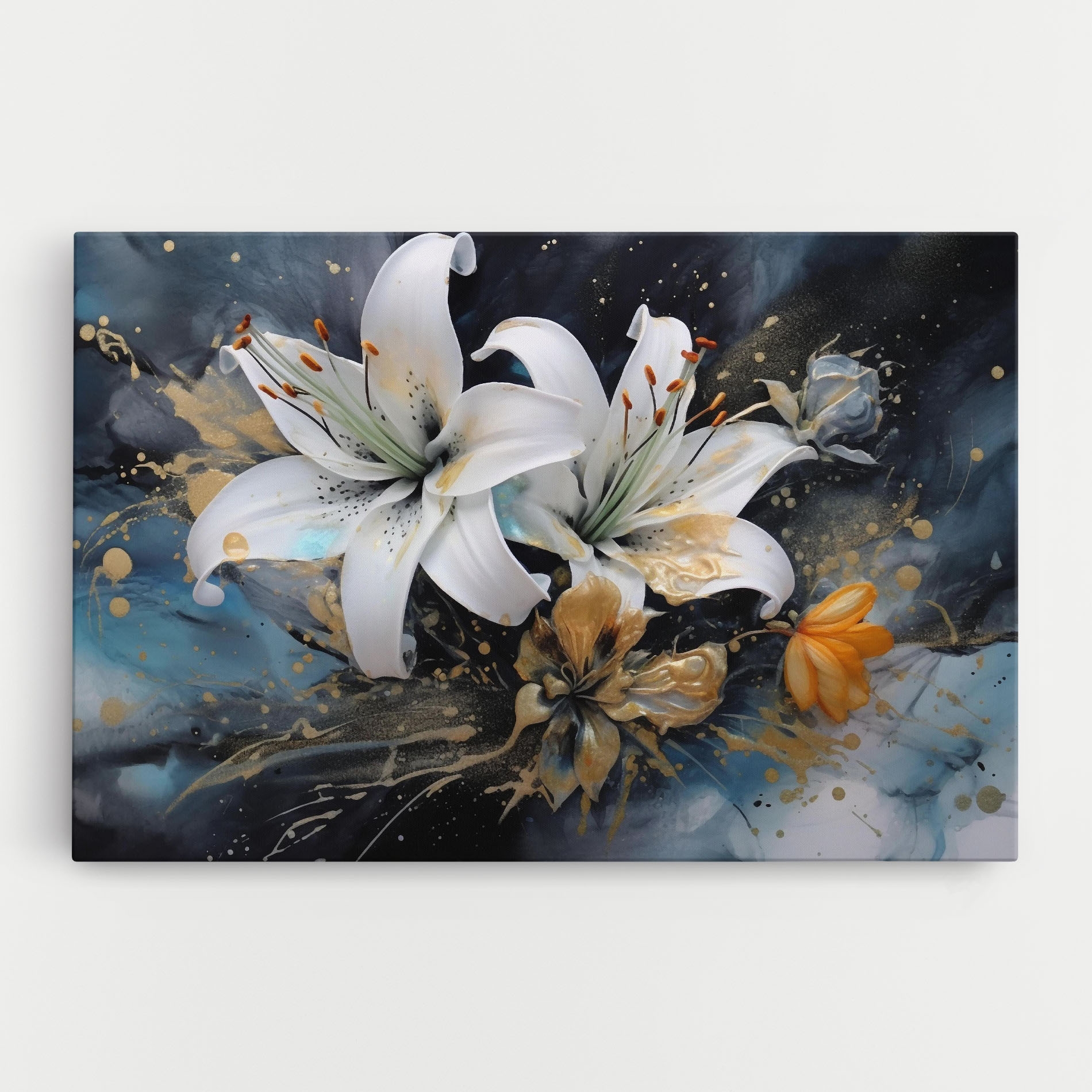 Картина на платно Lily On Blue Painting