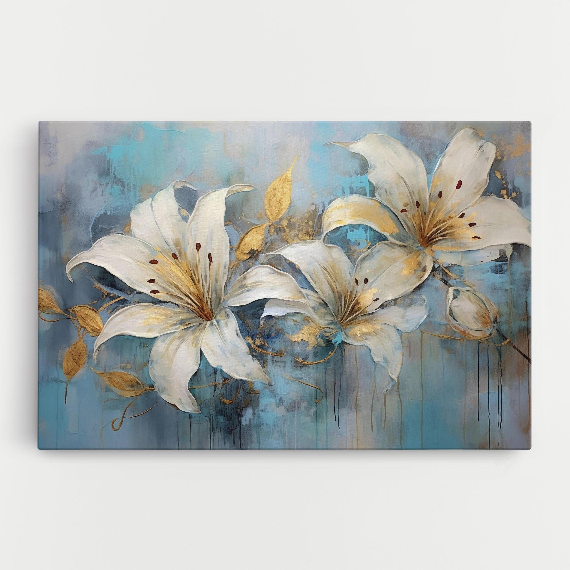 Картина на платно Lily With Gold Painting mockup 0