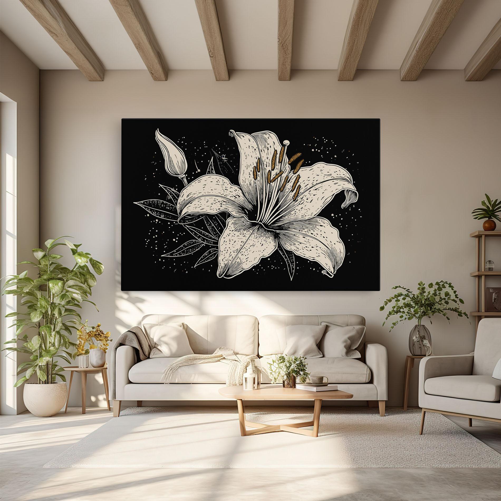 Картина на платно Cream Black Lily mockup 6