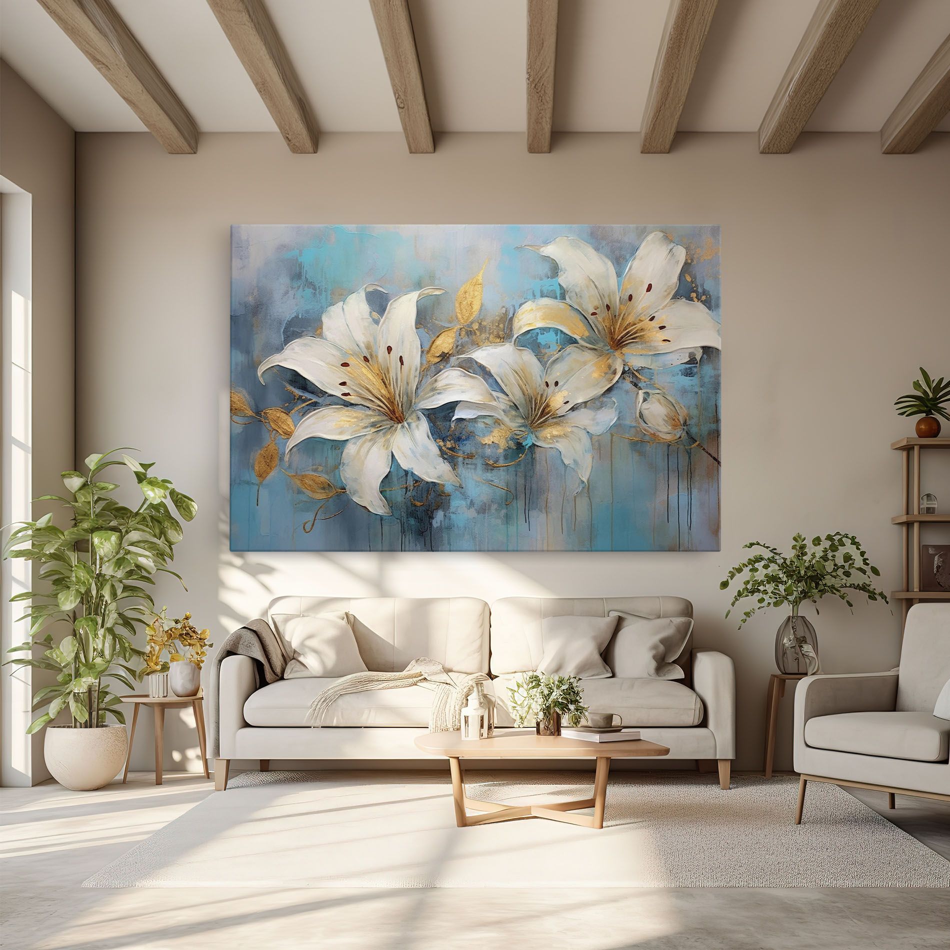 Картина на платно Lily With Gold Painting