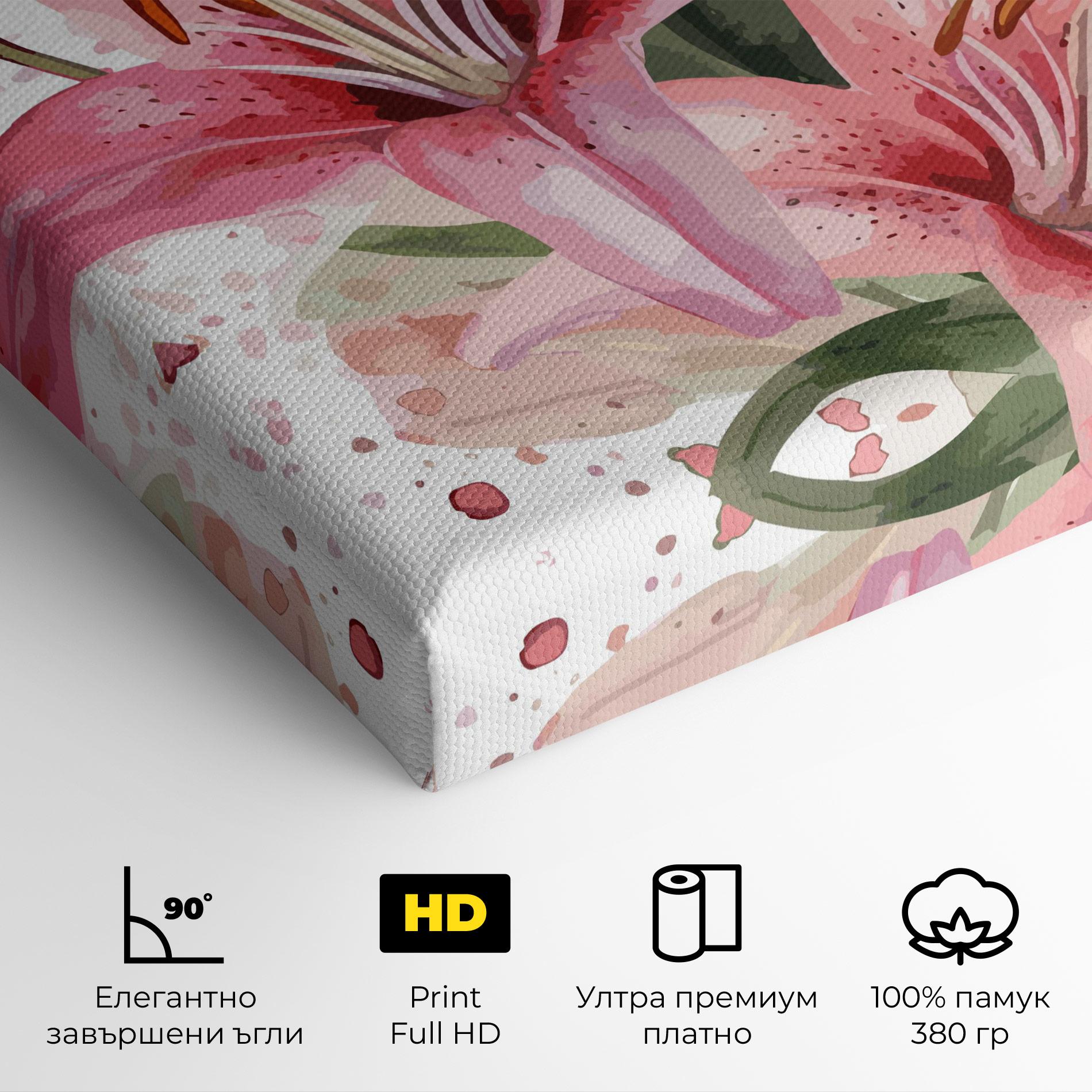 Картина на платно Beautiful Pink Lily mockup 4