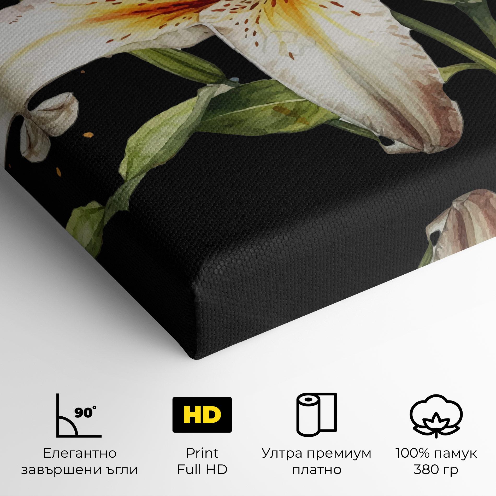 Картина на платно Beautiful White Lily mockup 4
