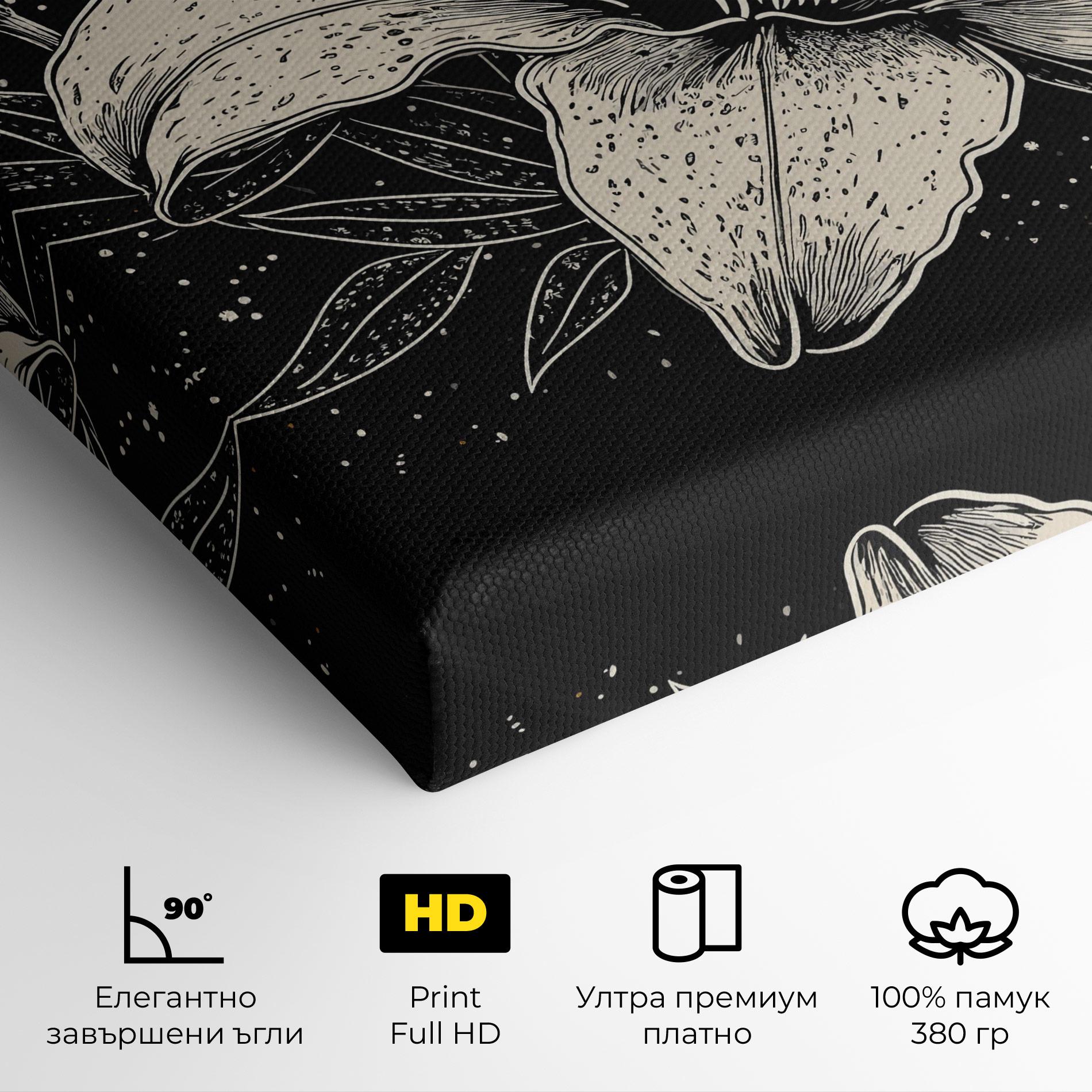 Картина на платно Cream Black Lily mockup 4
