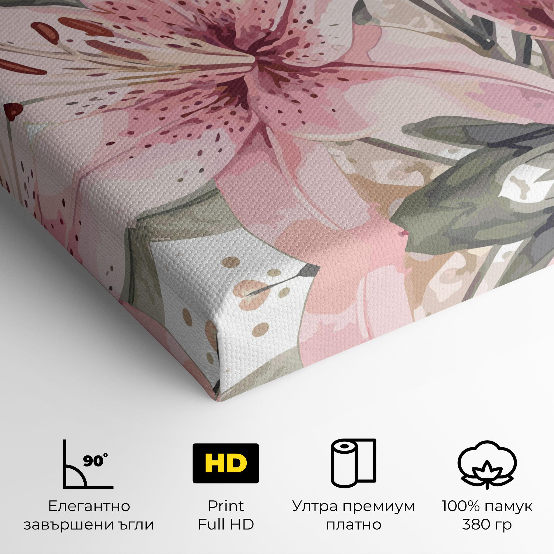 Картина на платно Light Pink Lily Art mockup 4