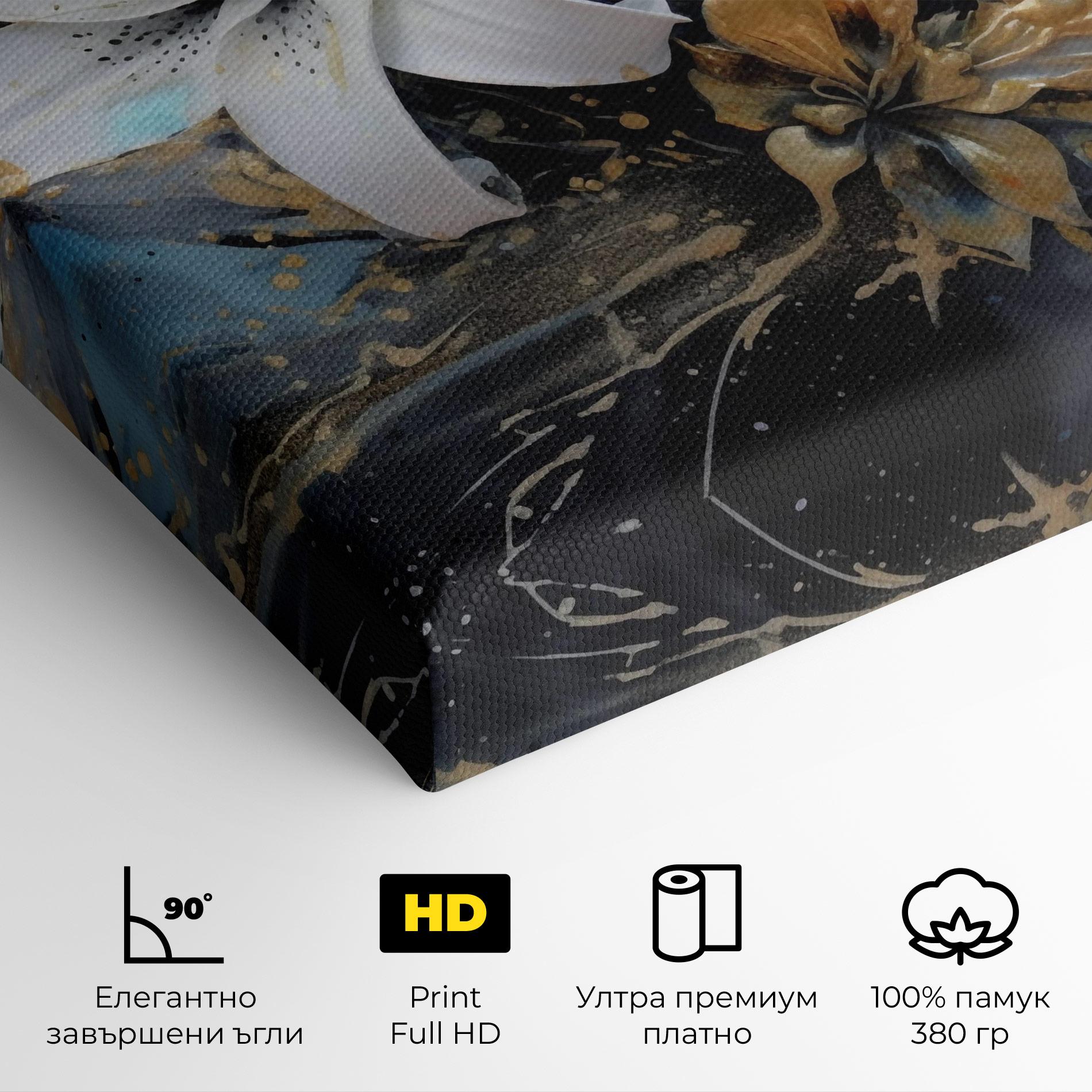 Картина на платно Lily On Blue Painting mockup 4