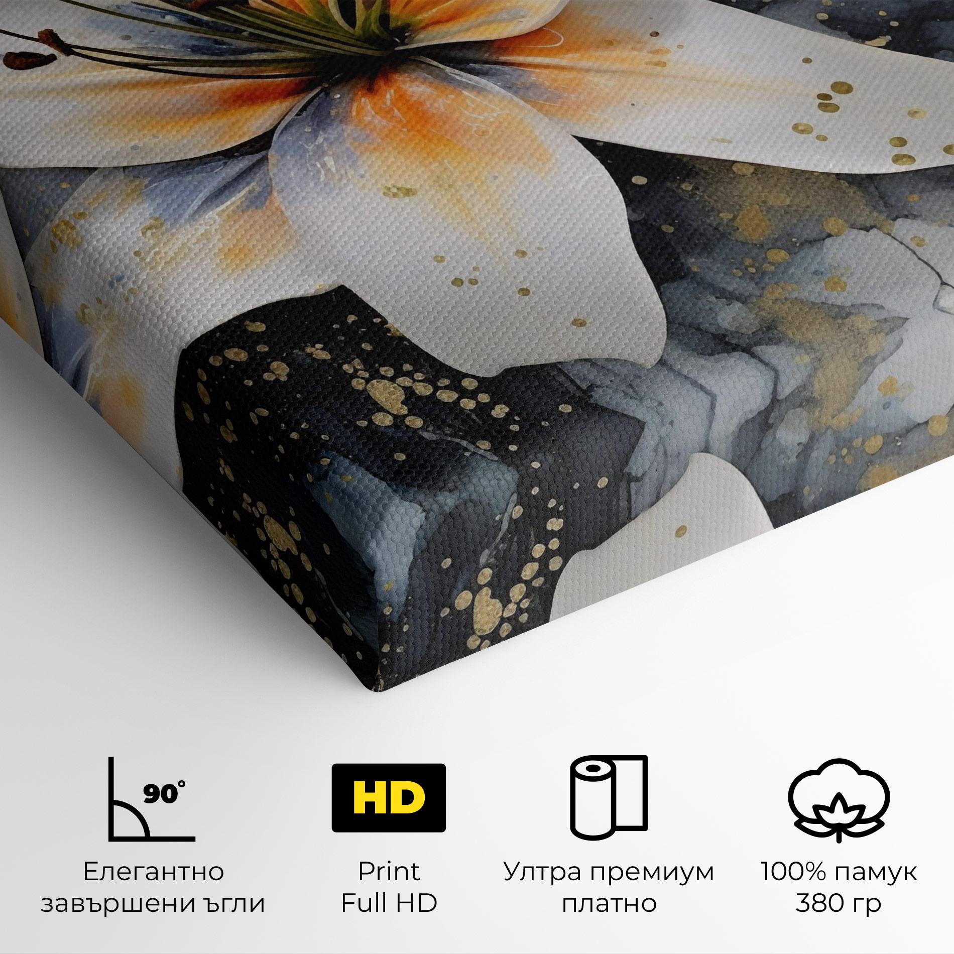 Картина на платно Lily With Orange Painting mockup 4