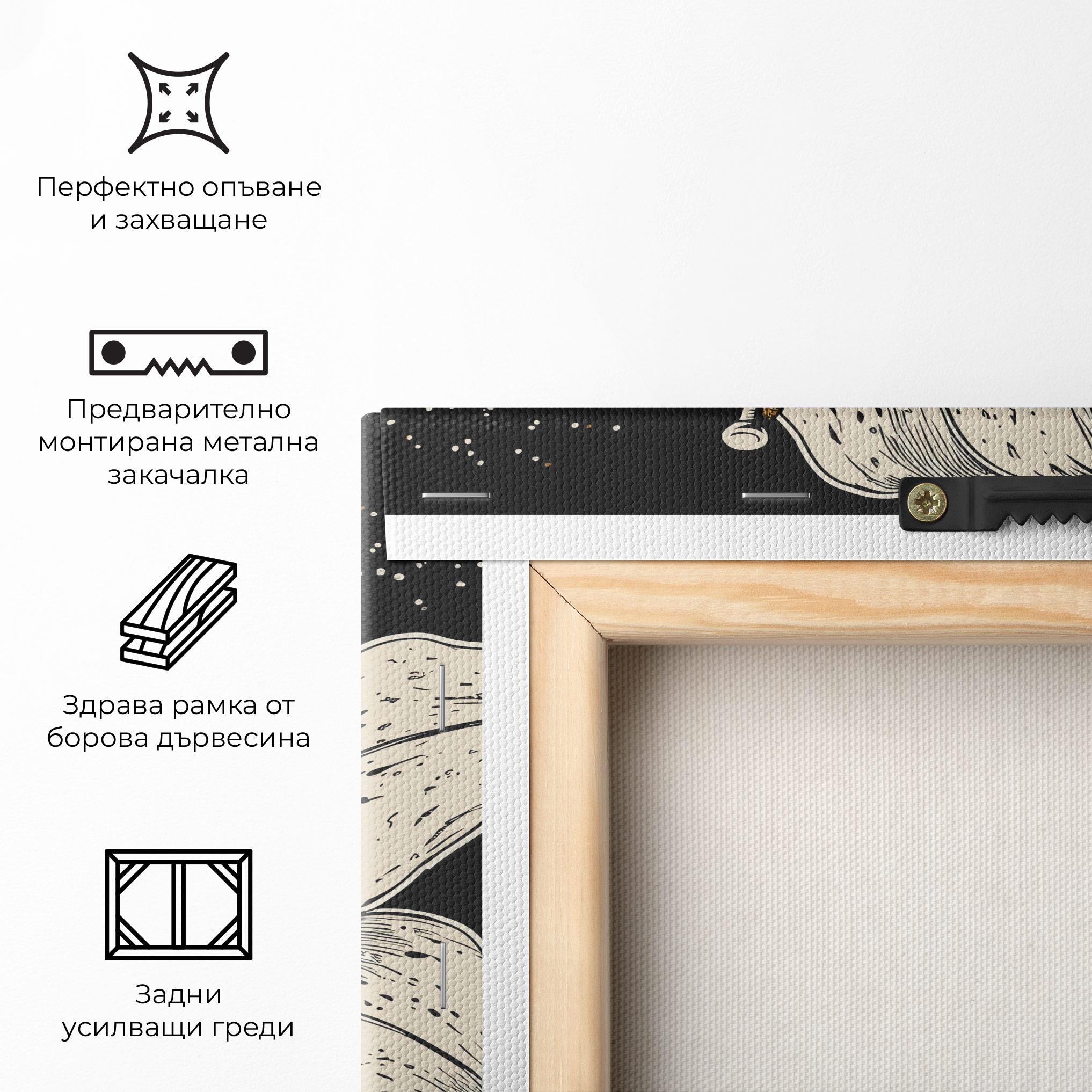 Картина на платно Cream Black Lily mockup 5