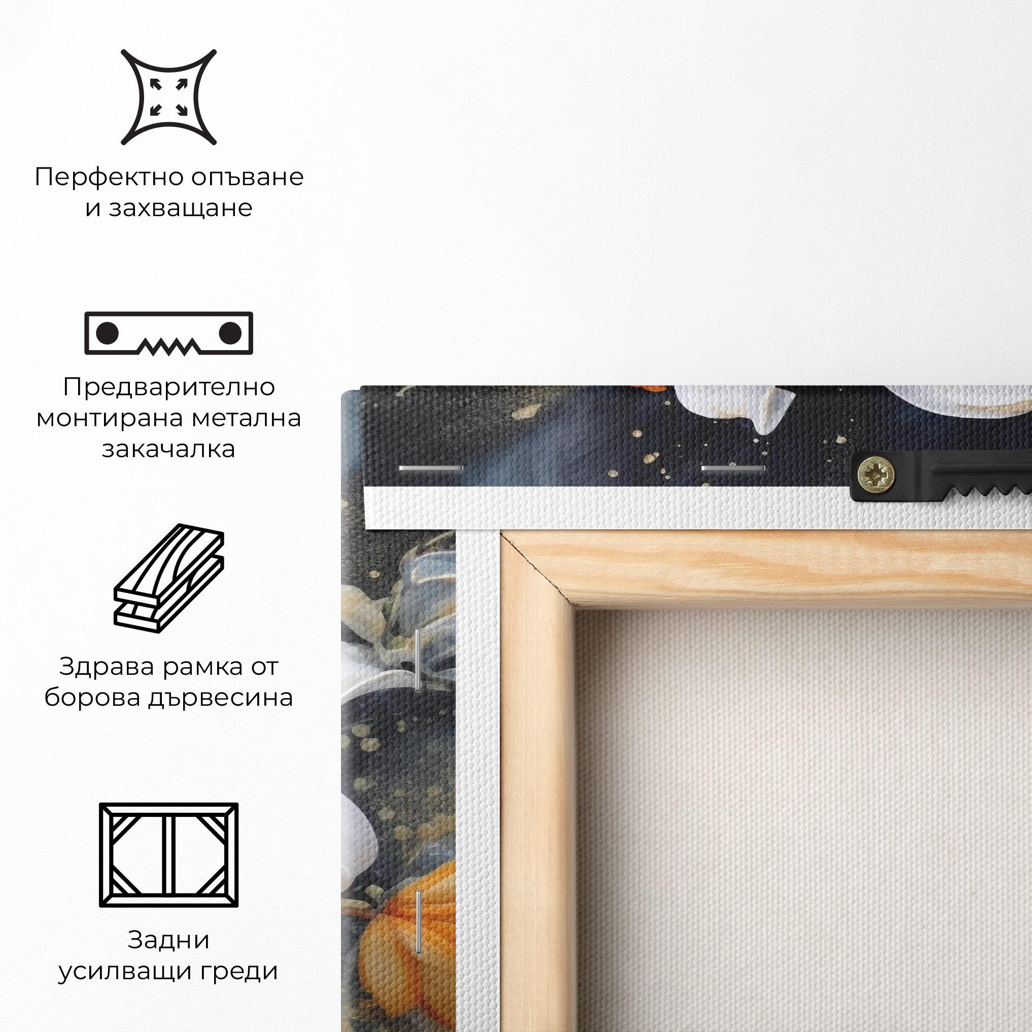 Картина на платно Lily On Blue Painting mockup 5