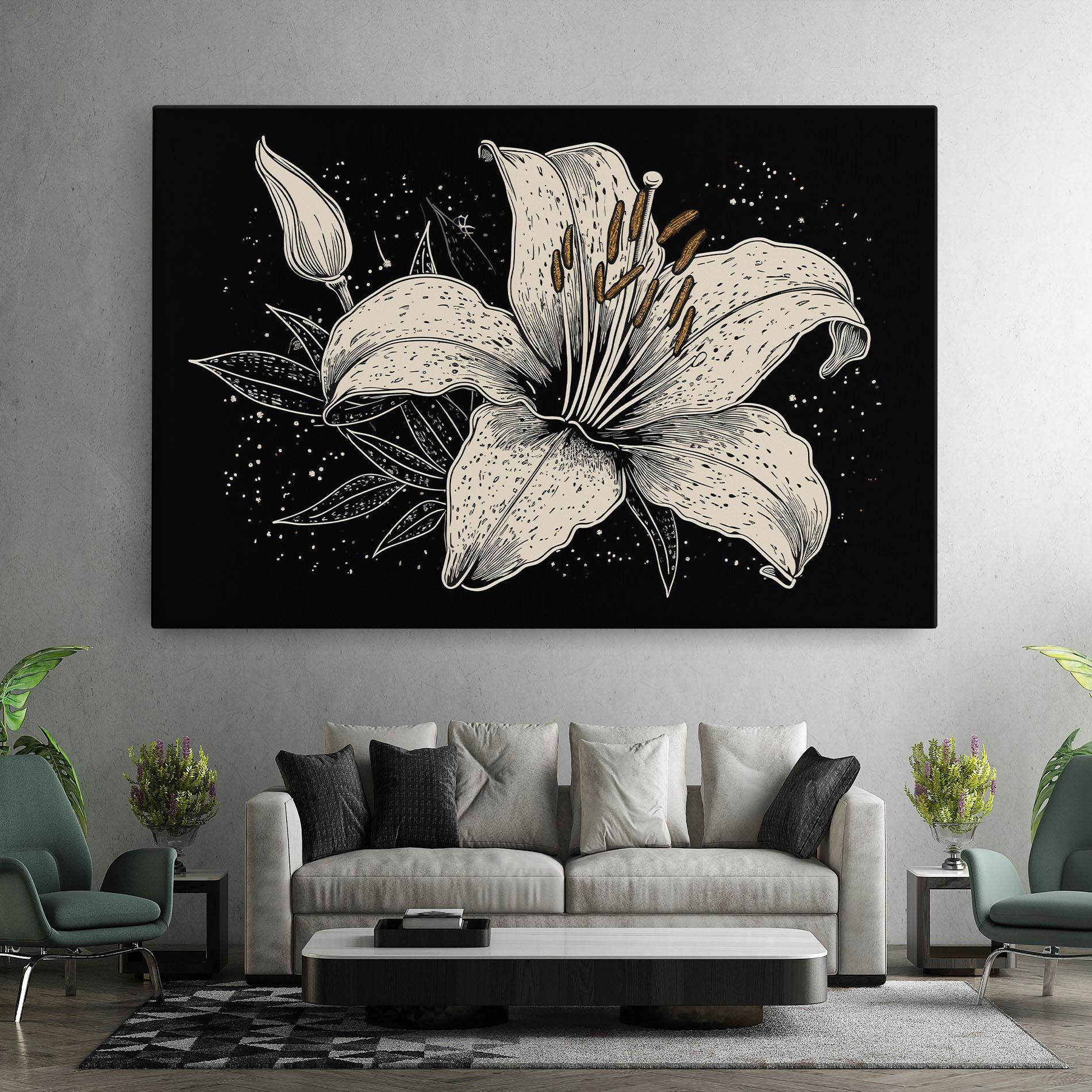 Картина на платно Cream Black Lily mockup 7