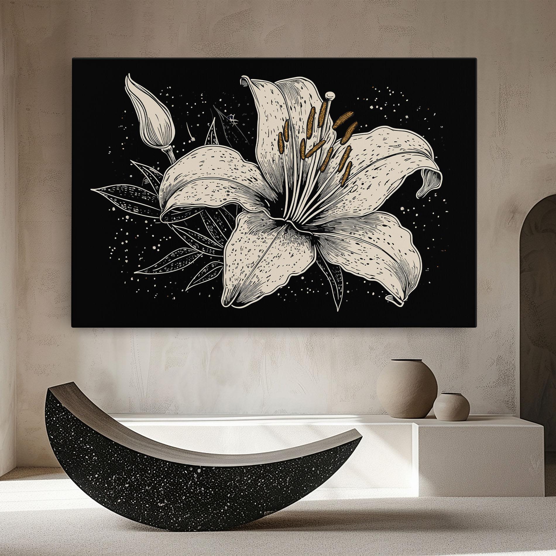 Картина на платно Cream Black Lily mockup 8