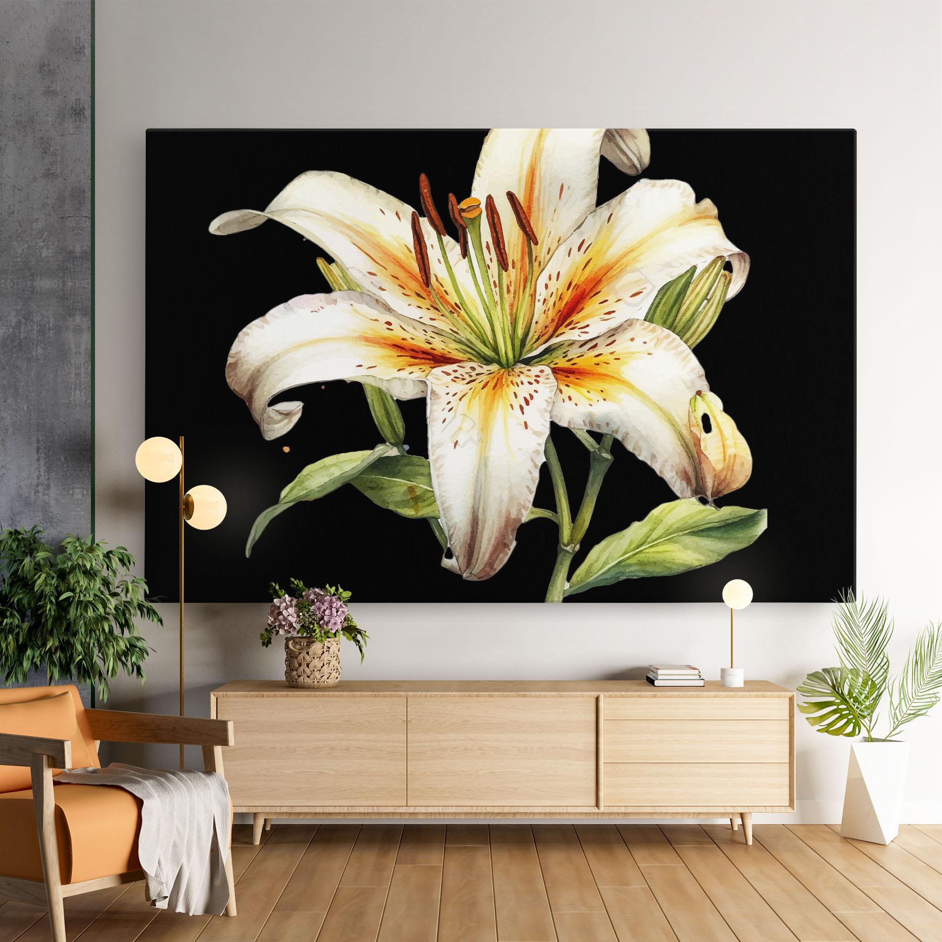 Картина на платно Beautiful White Lily mockup 9