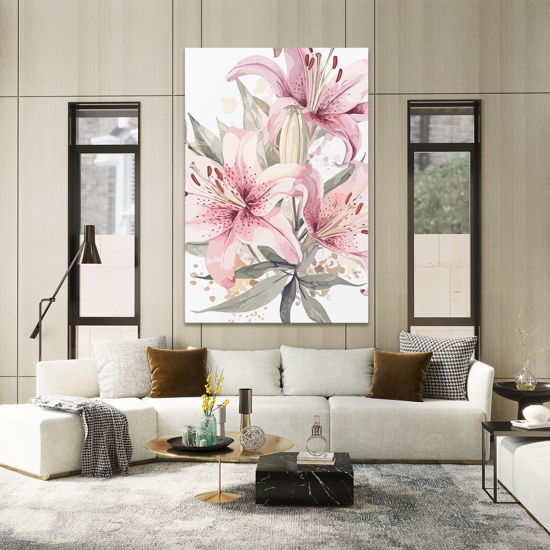 Картина на платно Light Pink Lily Art mockup 2