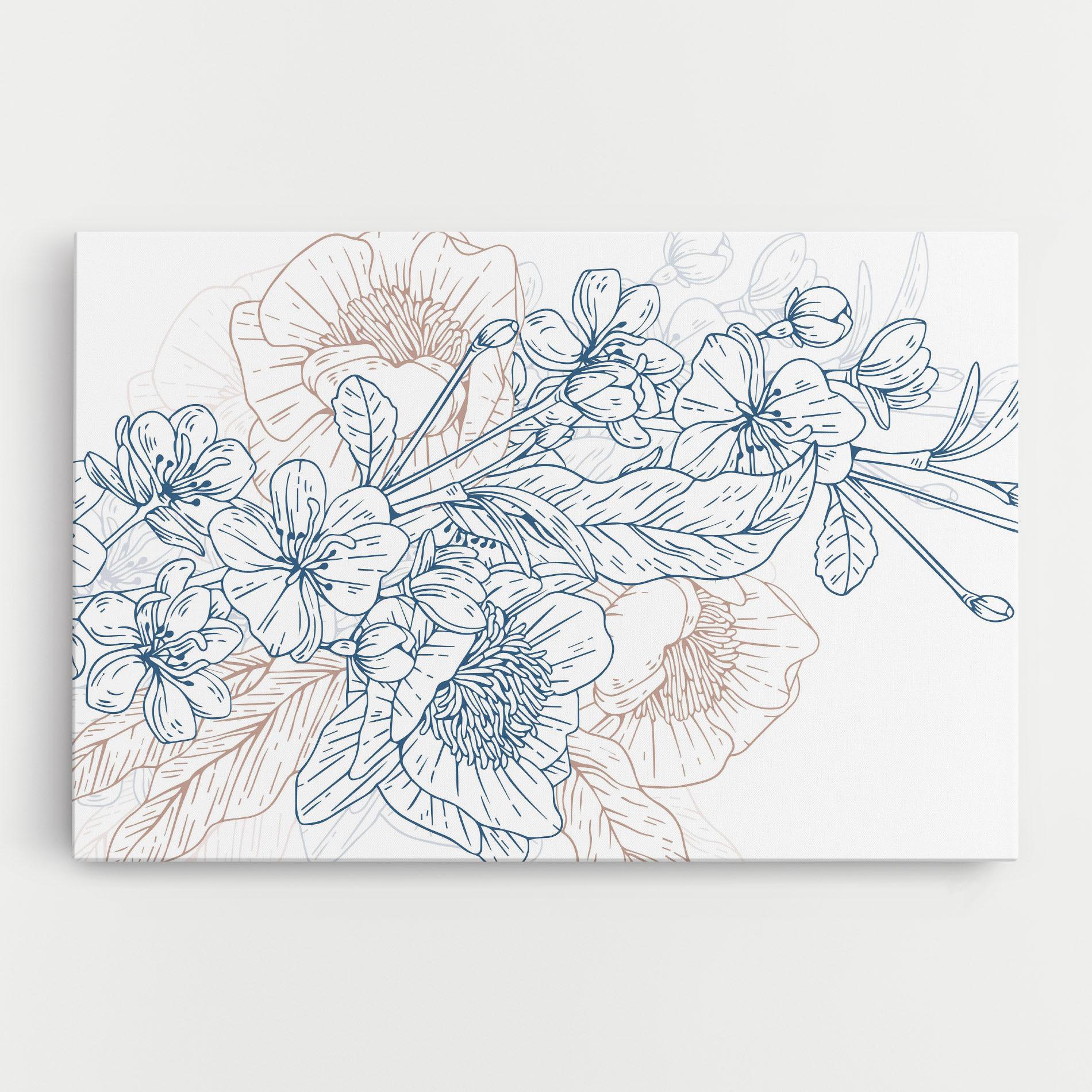 Картина на платно Blue Cream Line mockup 0