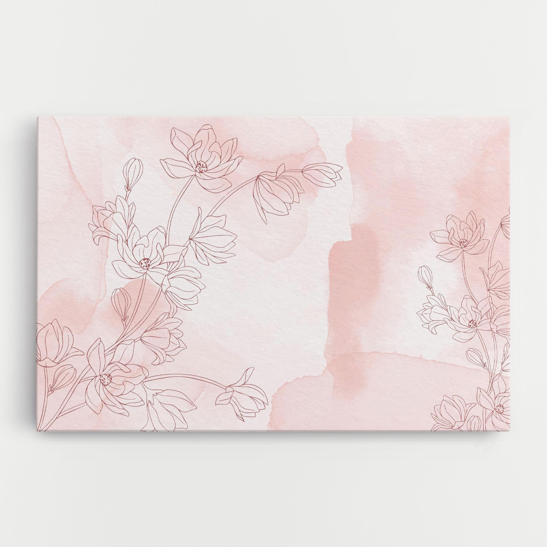 Картина на платно Pink Flower Line mockup 0