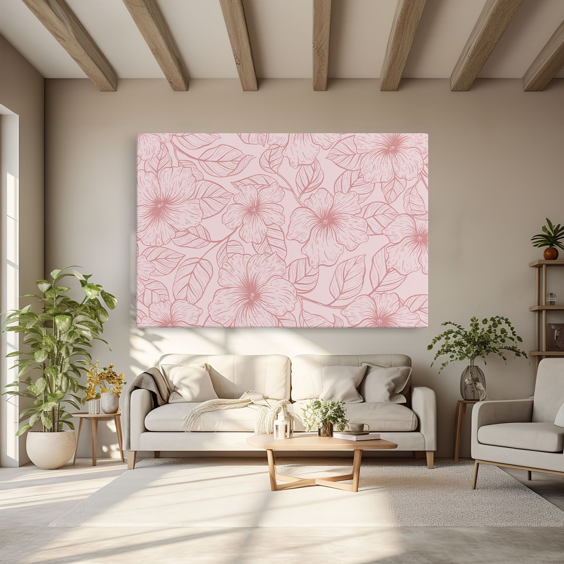 Pink Line Flower mockup 6