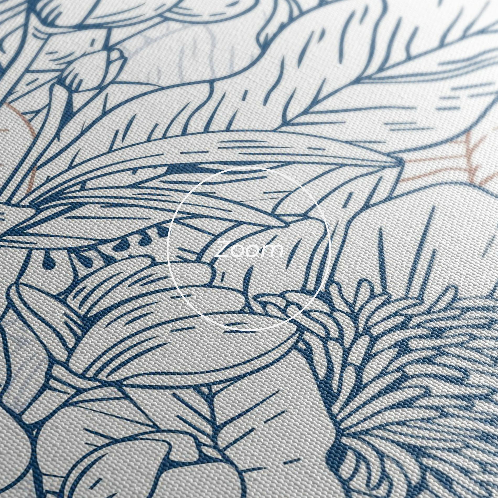 Картина на платно Blue Cream Line mockup 3