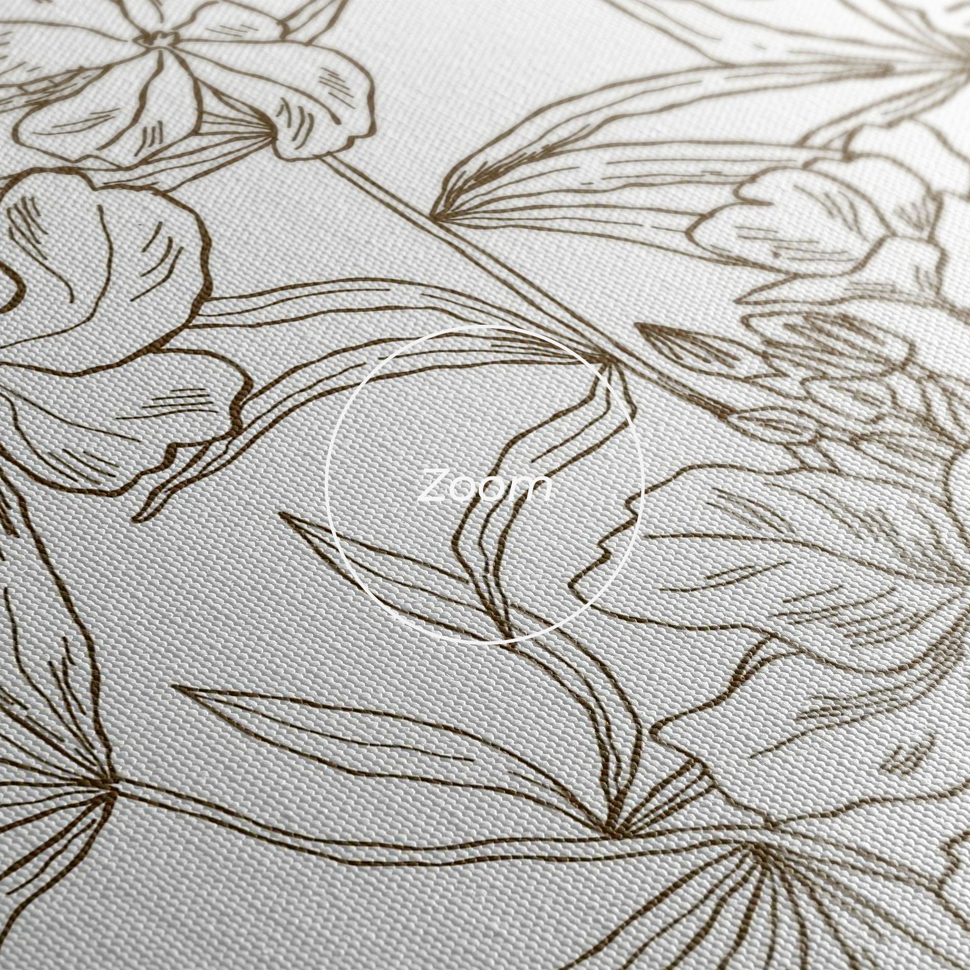 Картина на платно Flower Brown Line mockup 3