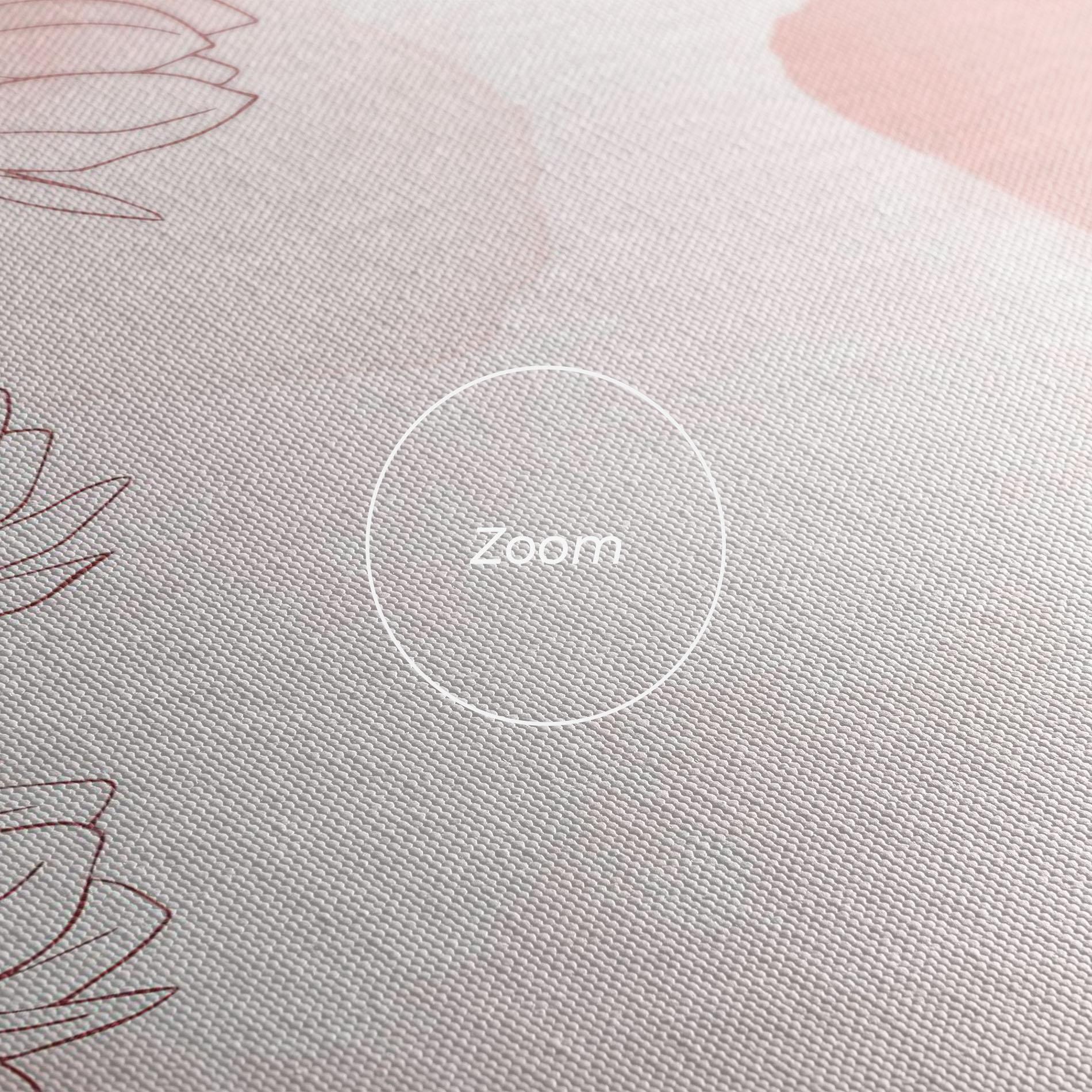 Картина на платно Pink Flower Line mockup 3