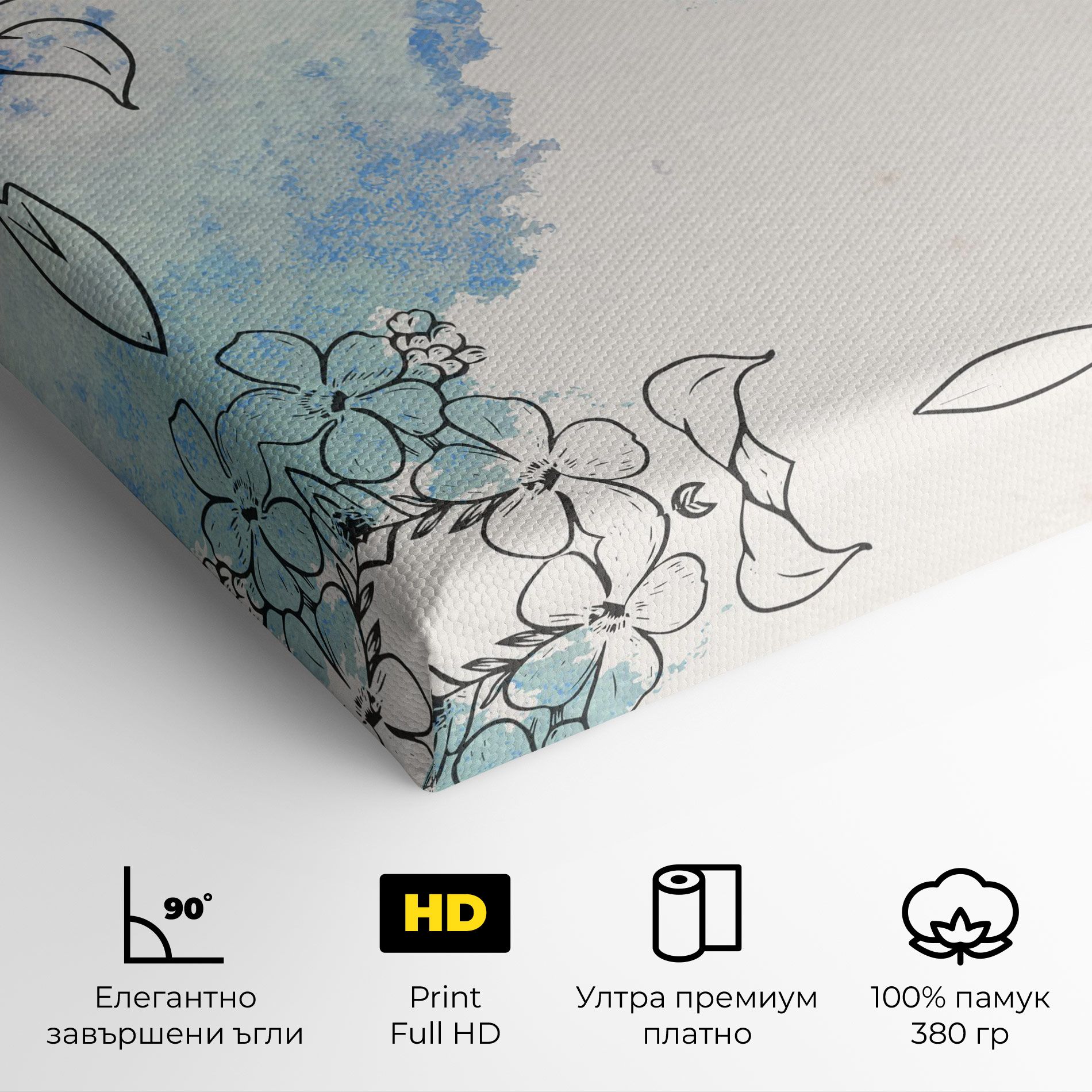 Blue Watercolor Flower mockup 4