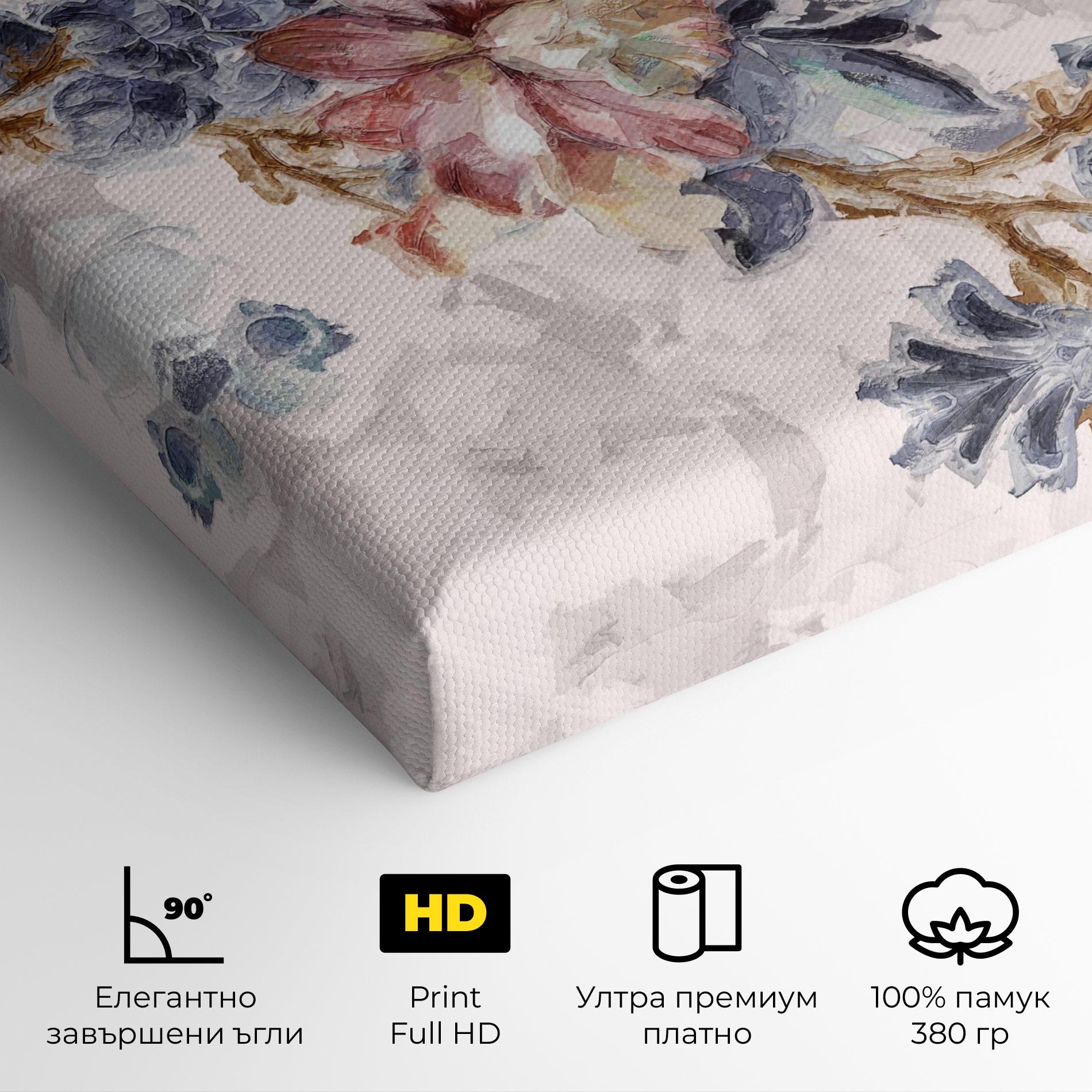 Картина на платно Painted Flowers mockup 4