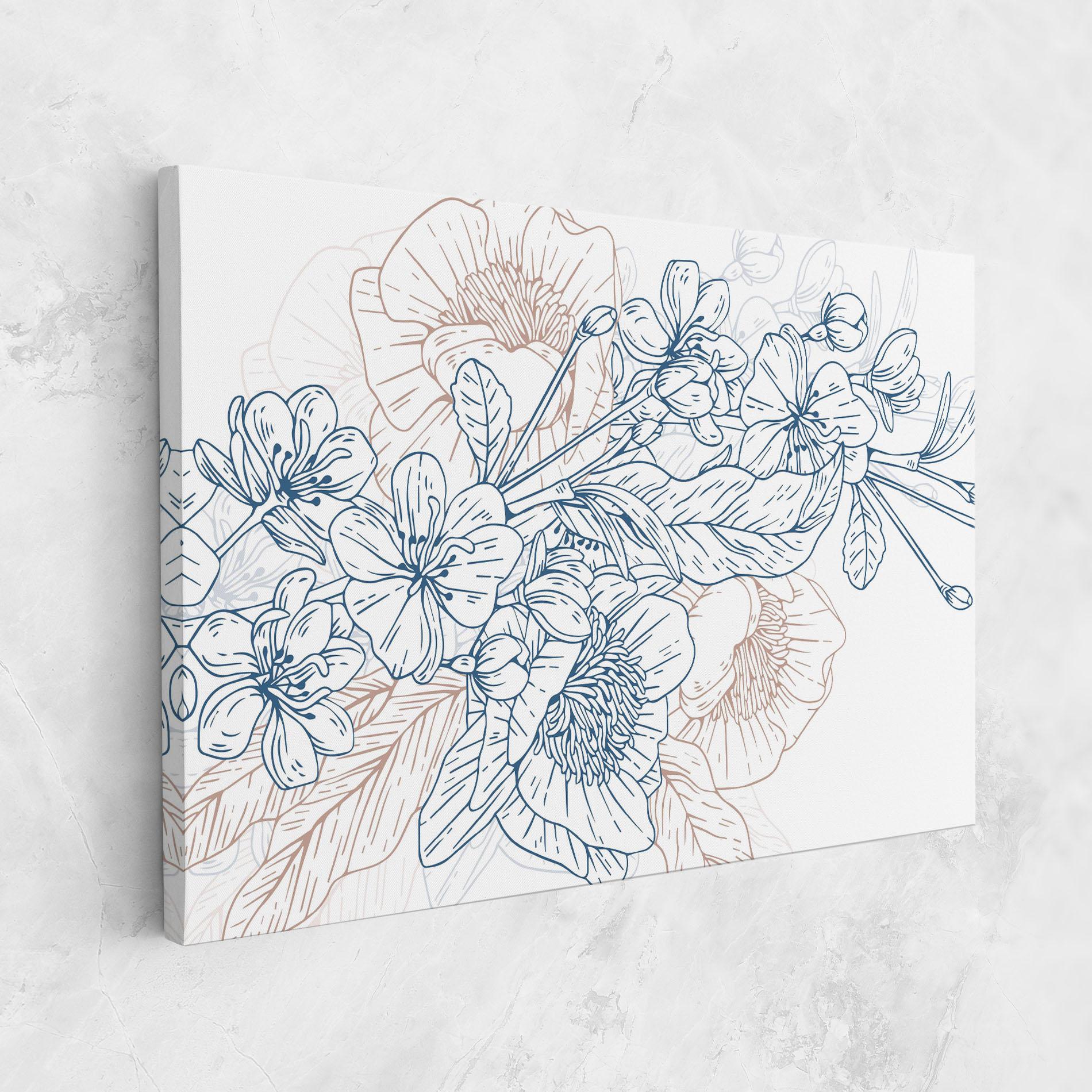 Картина на платно Blue Cream Line mockup 1