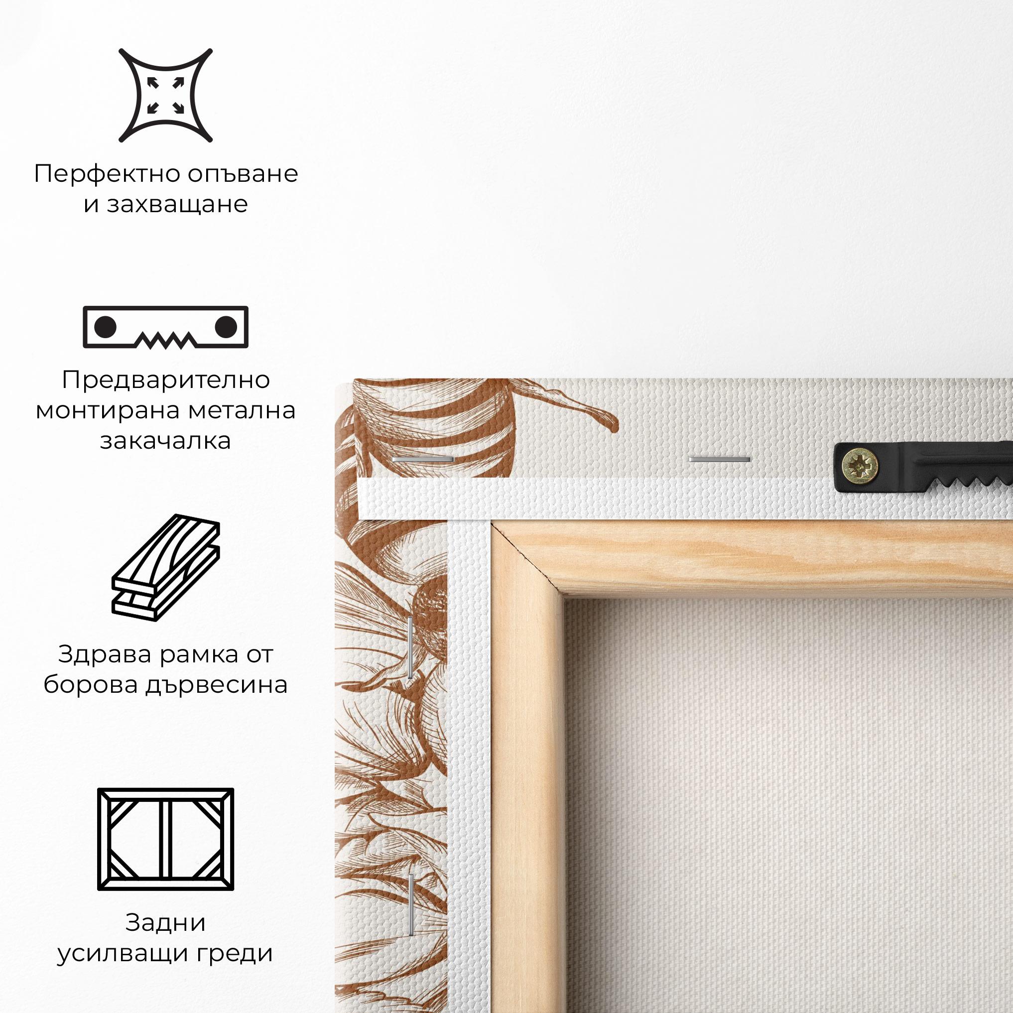 Картина на платно Bee Flower Line mockup 5