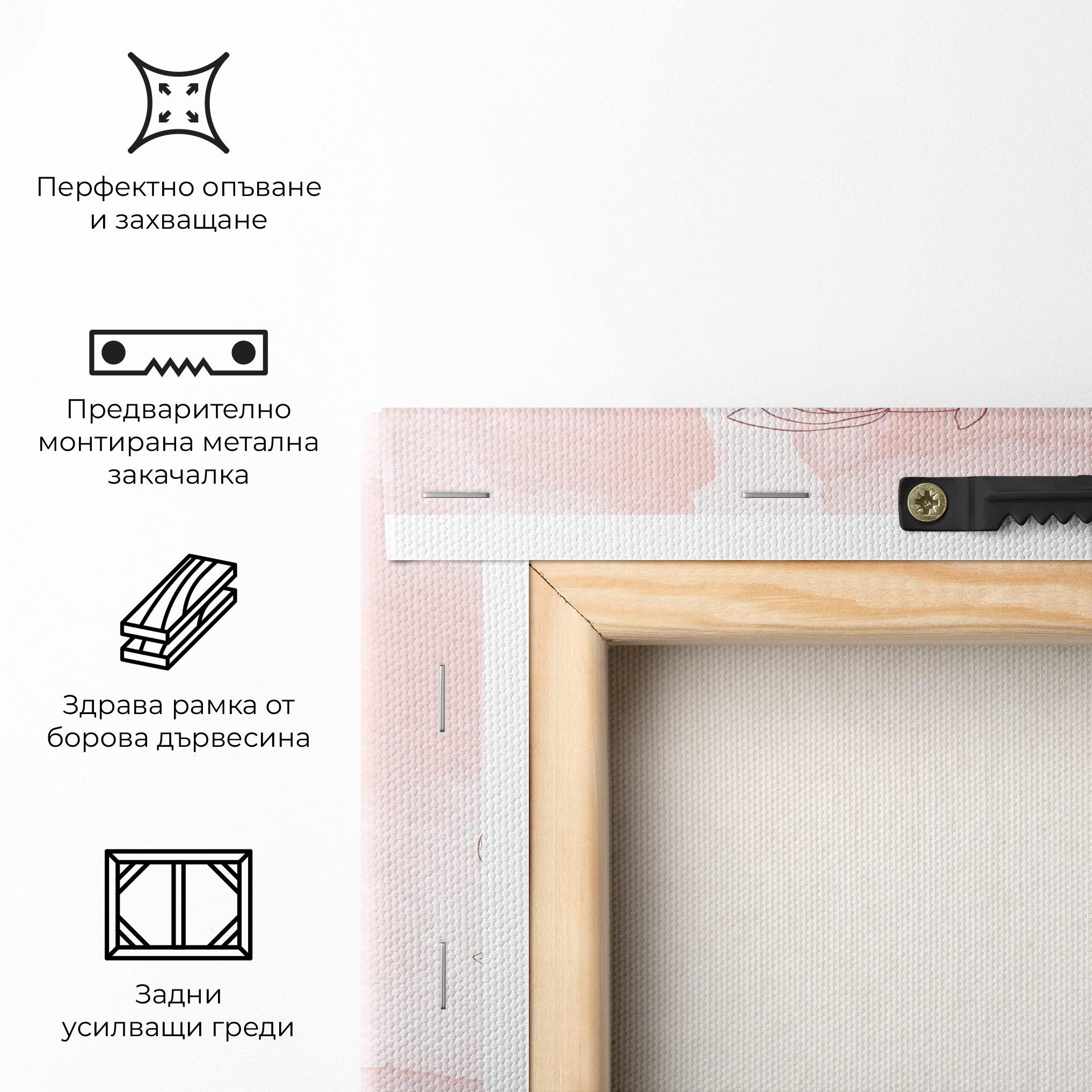 Картина на платно Pink Flower Line mockup 5