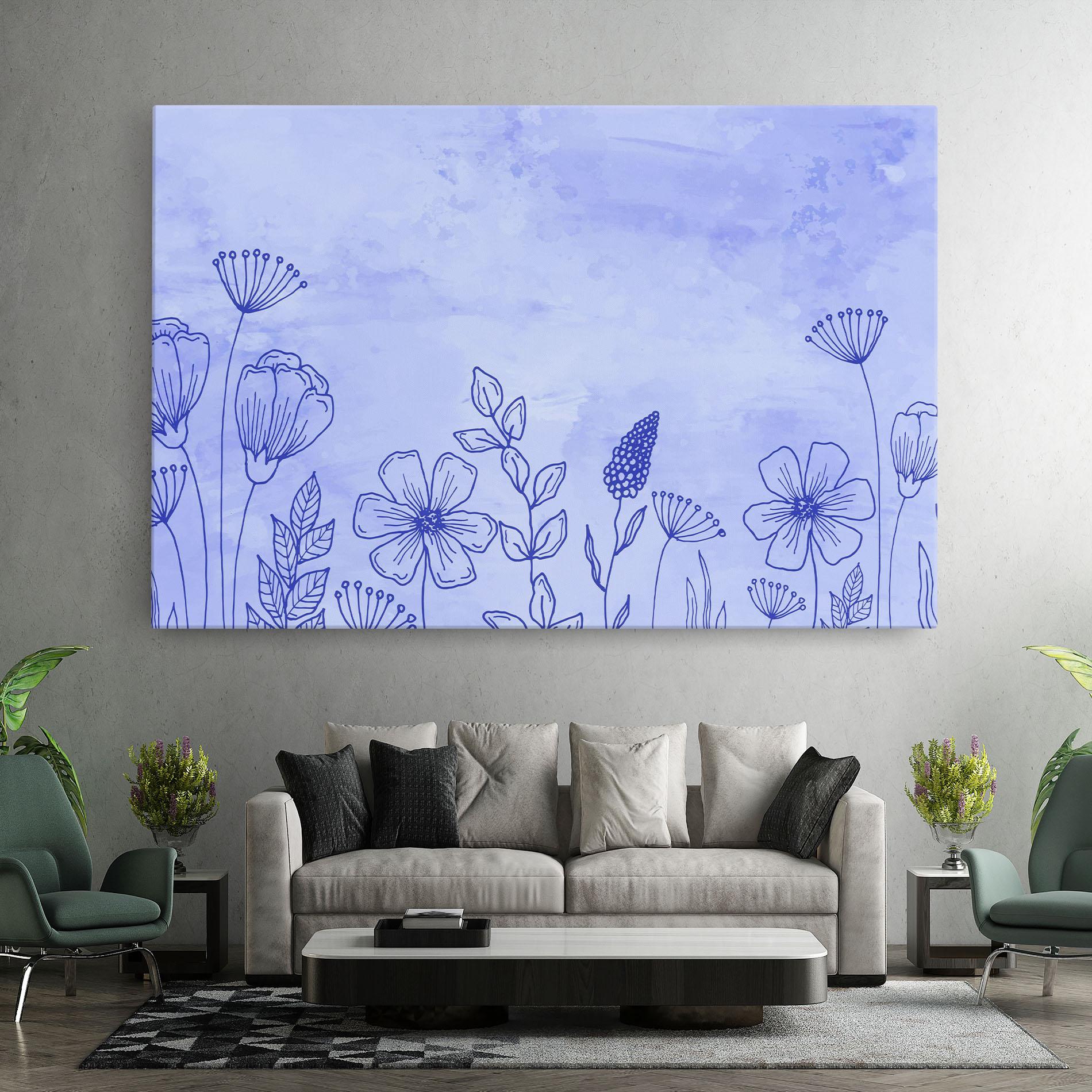 Картина на платно Blue Line Plant mockup 7