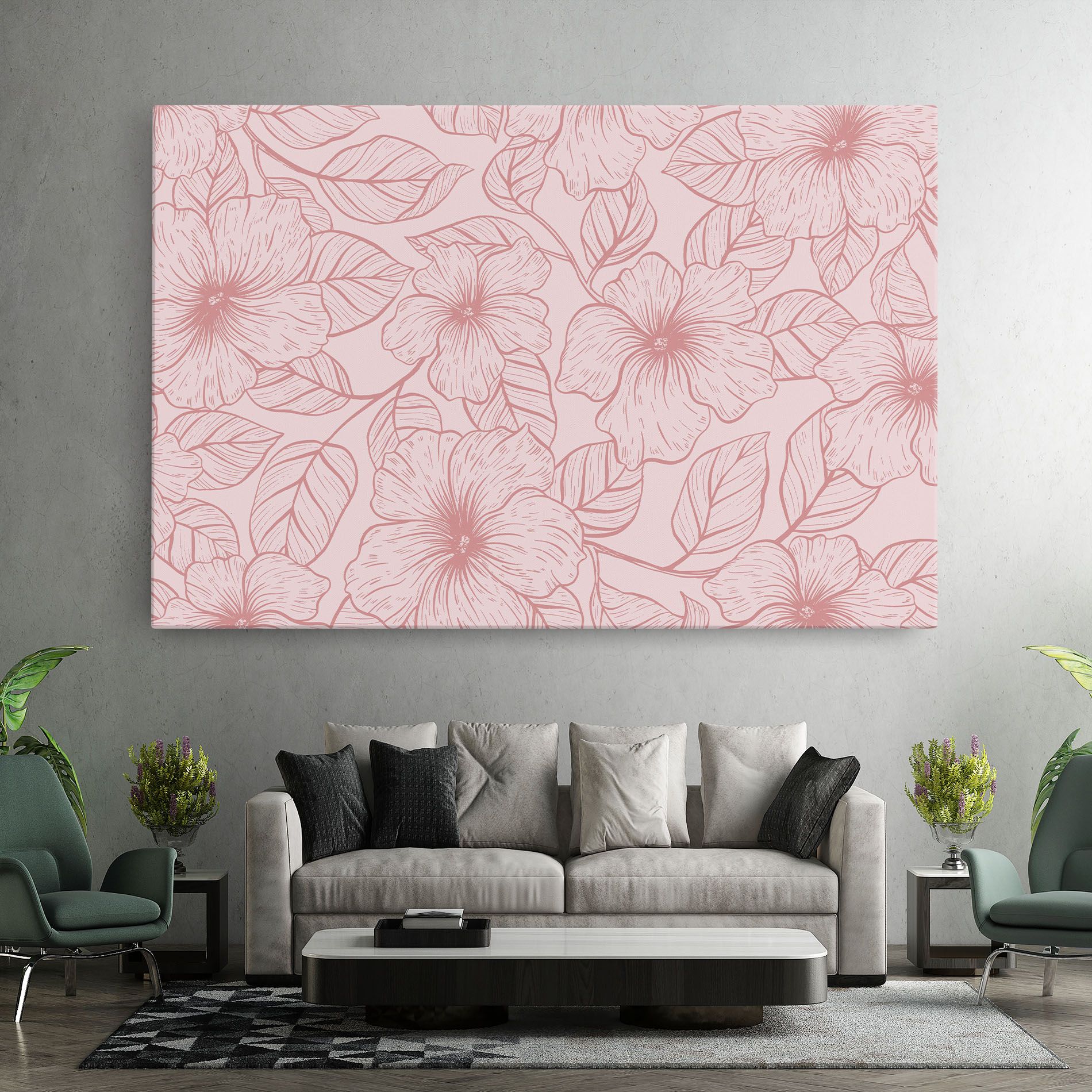Pink Line Flower mockup 7