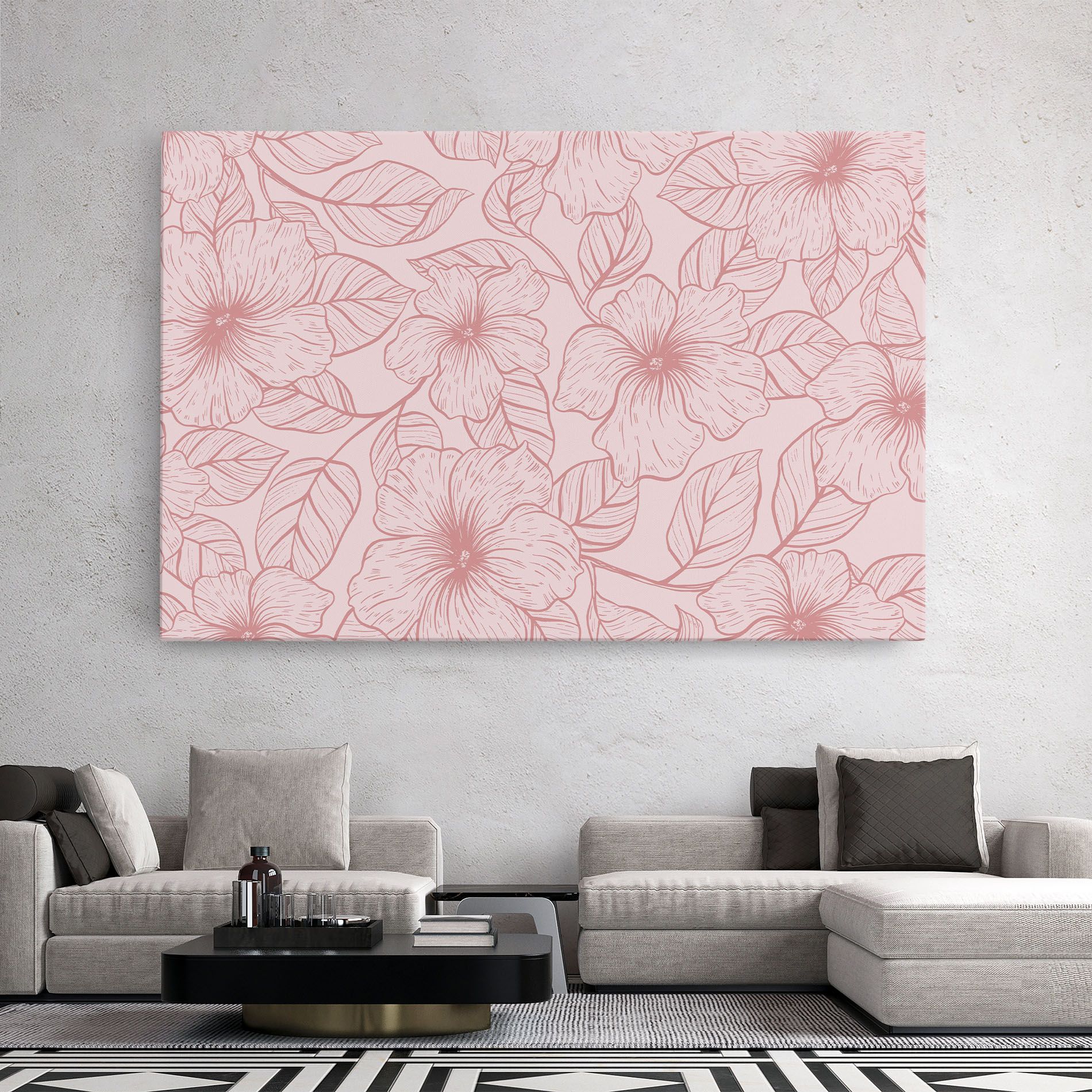 Pink Line Flower mockup 2