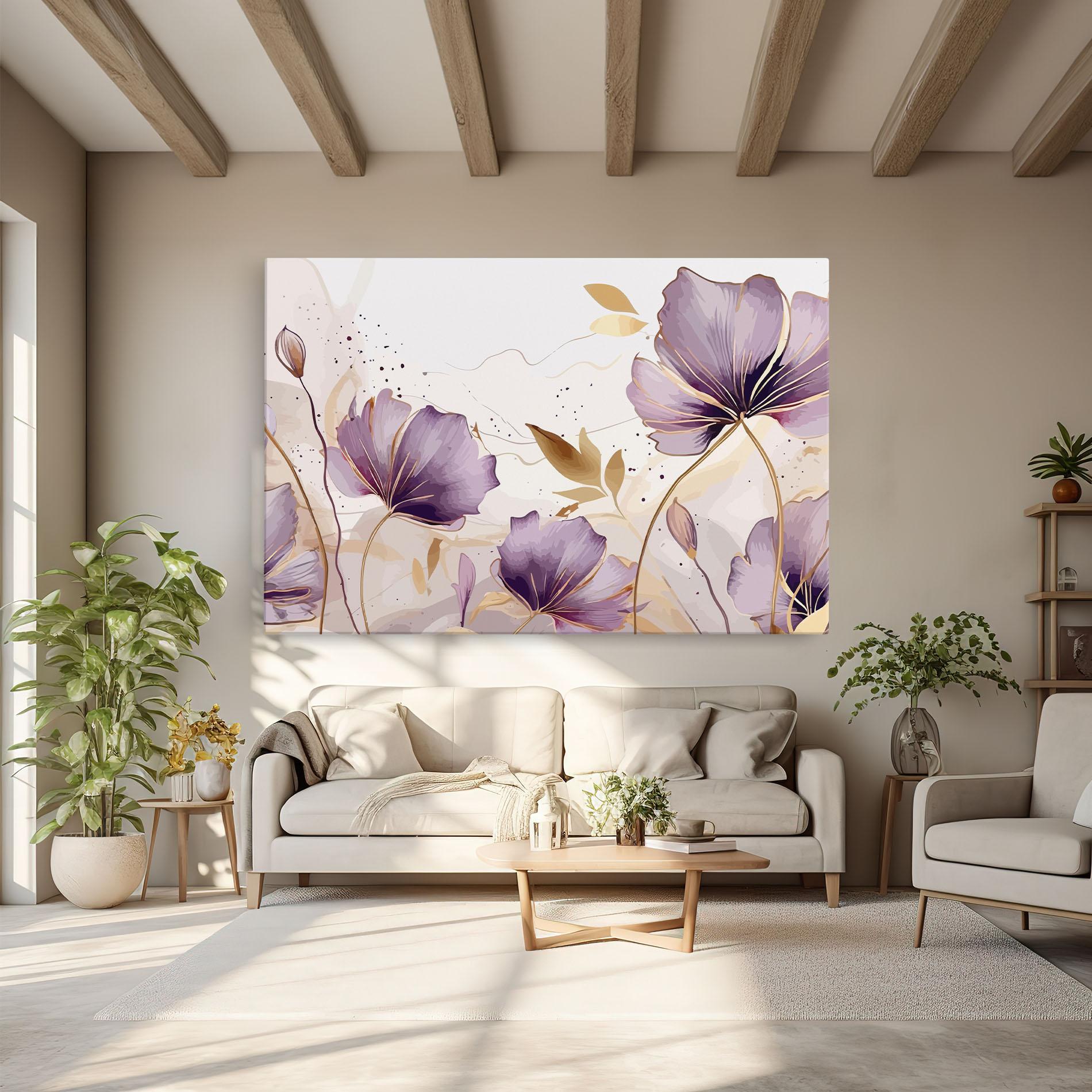Картина на платно Purple Gold Exotic mockup 6