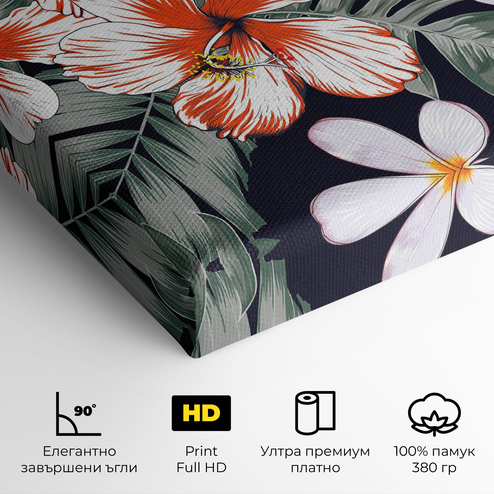 Картина на платно Orange White Exotic mockup 4