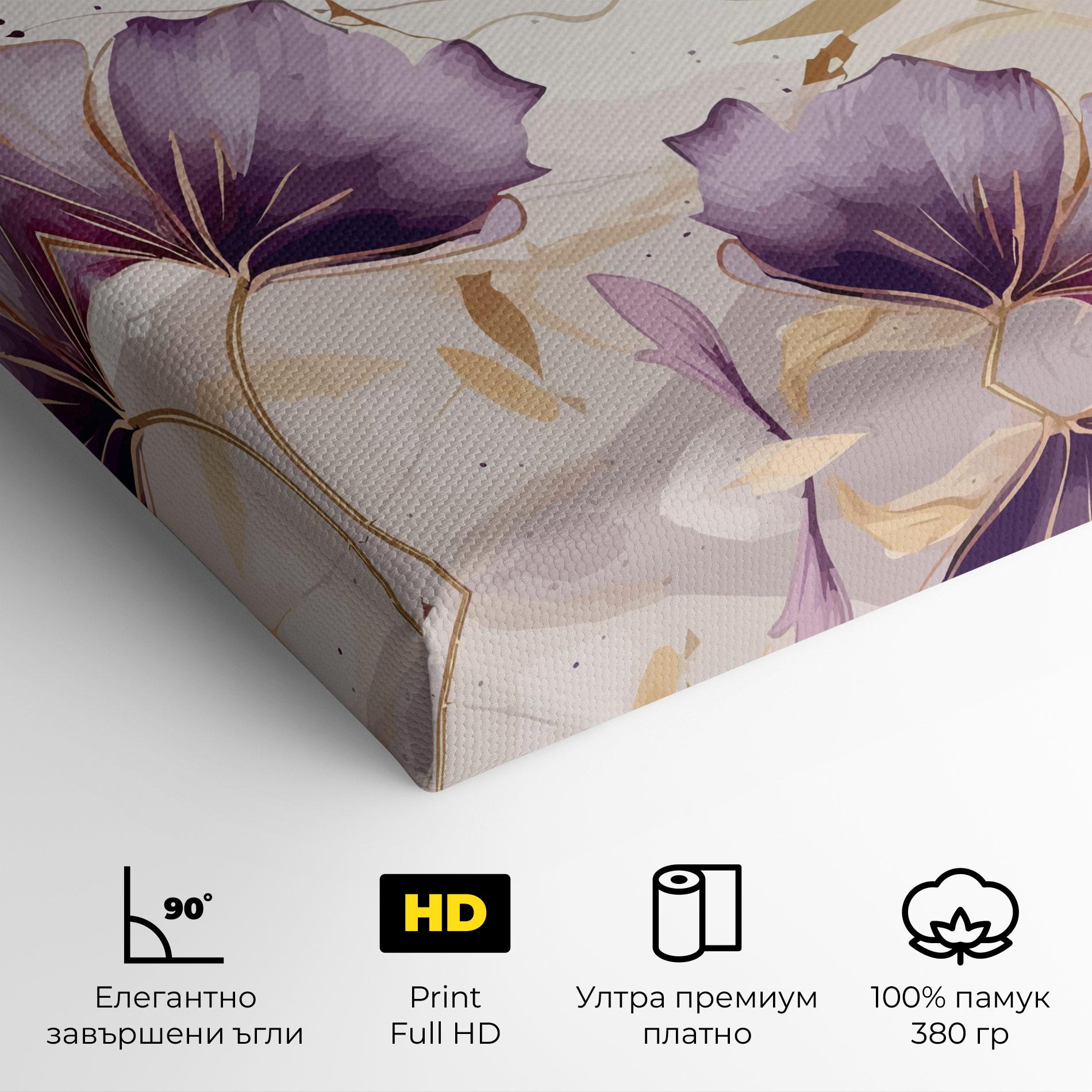 Картина на платно Purple Gold Exotic mockup 4