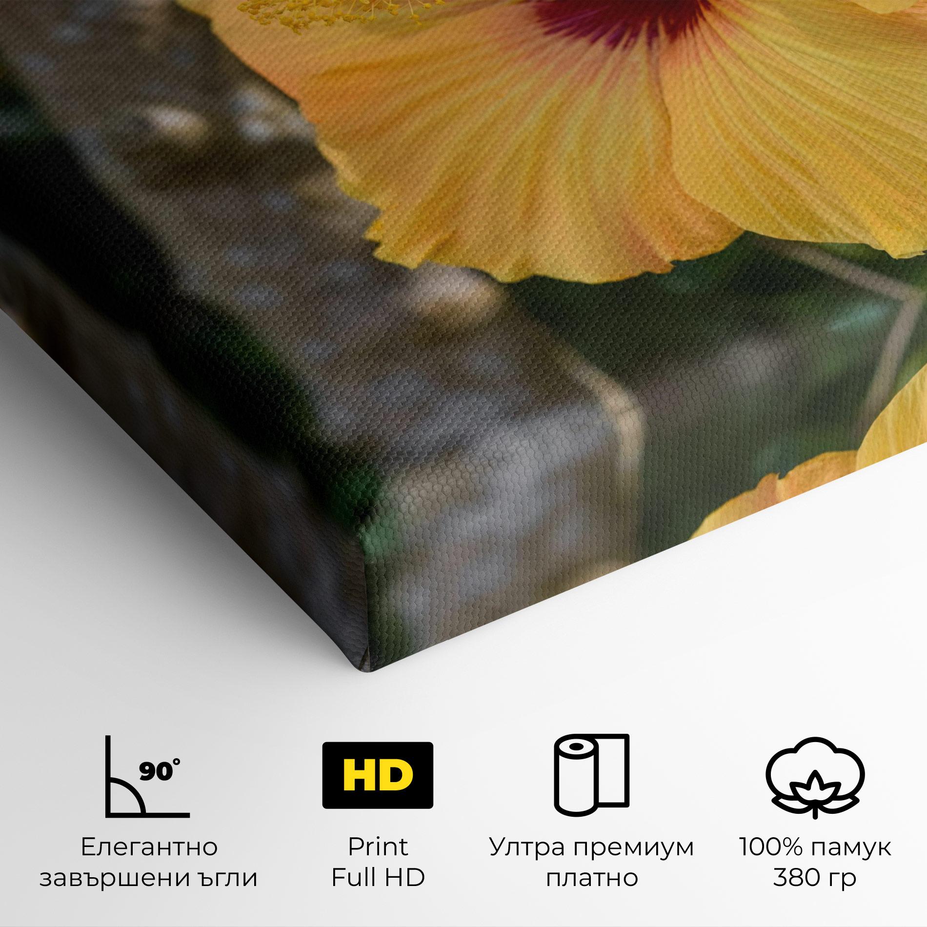 Картина на платно Yellow Hibiscus mockup 4