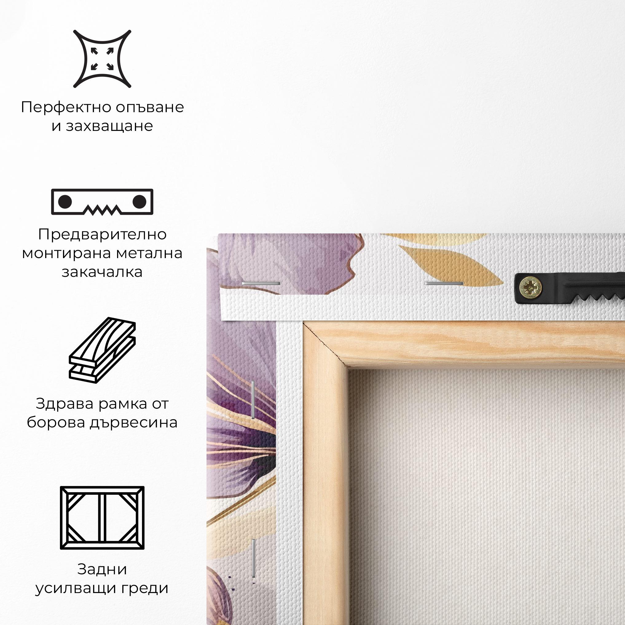 Картина на платно Purple Gold Exotic mockup 5