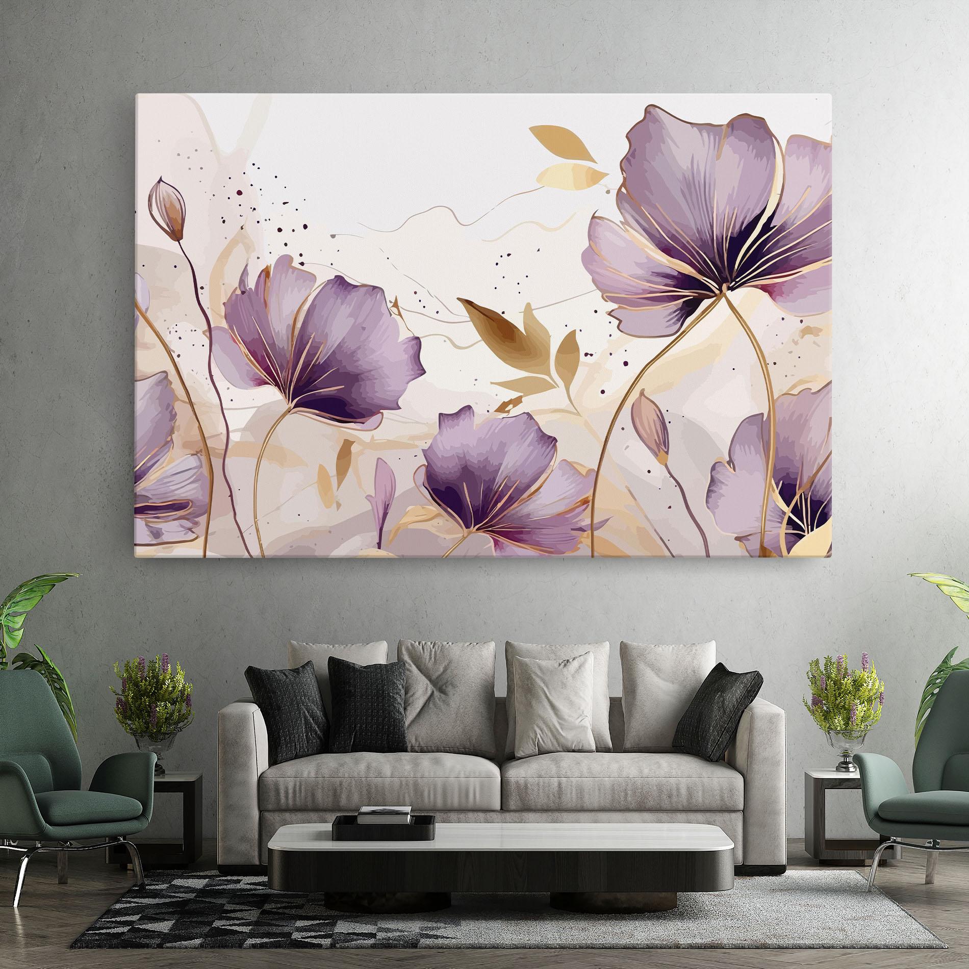 Картина на платно Purple Gold Exotic mockup 7