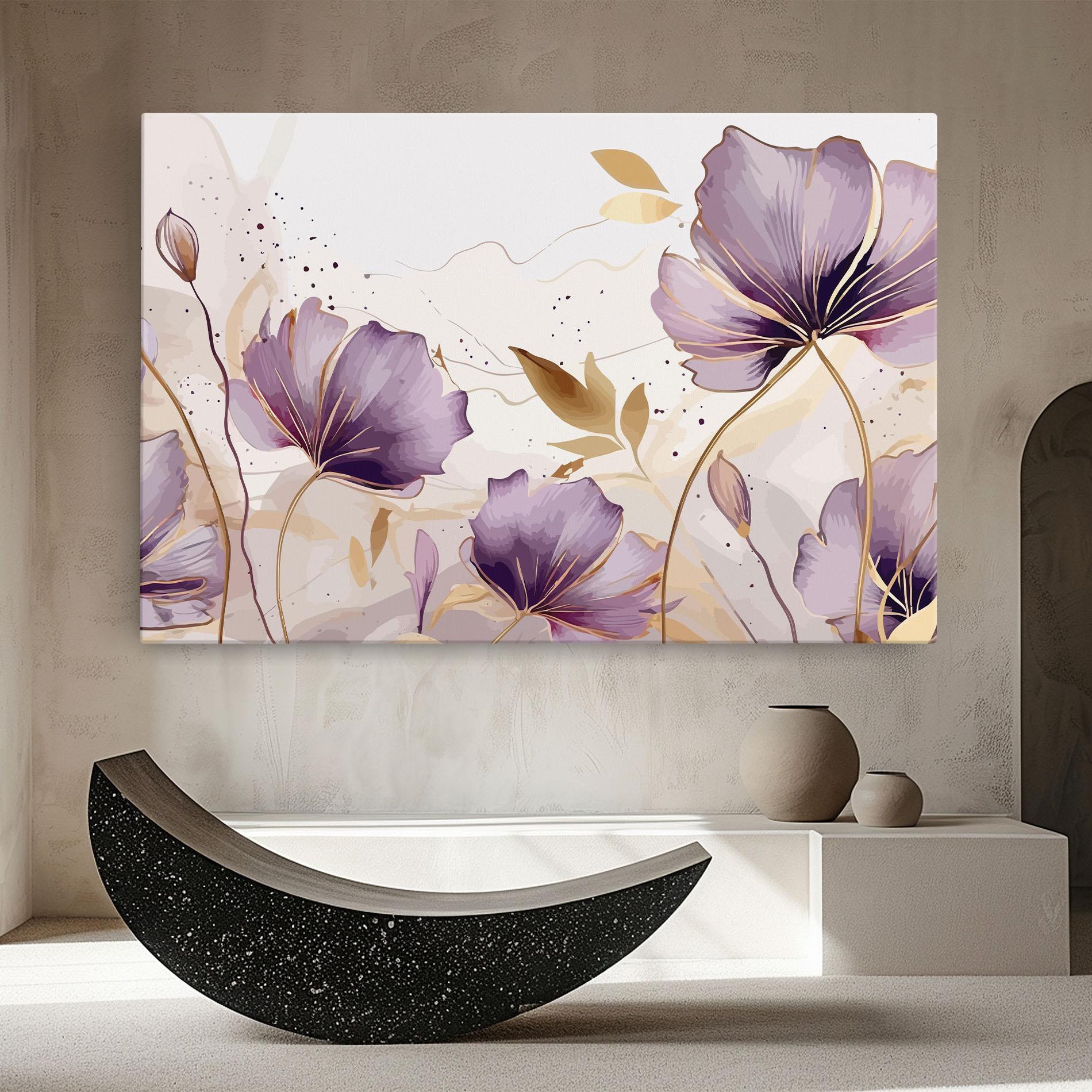Картина на платно Purple Gold Exotic mockup 8