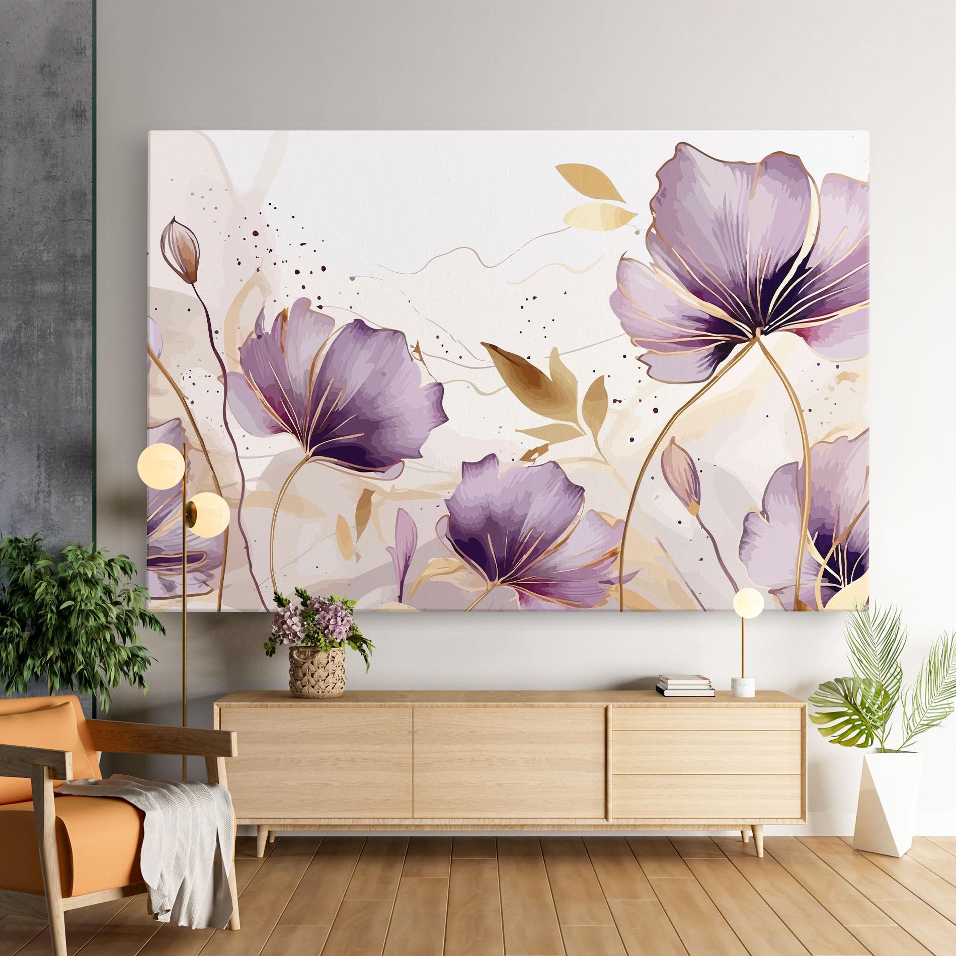 Картина на платно Purple Gold Exotic mockup 9