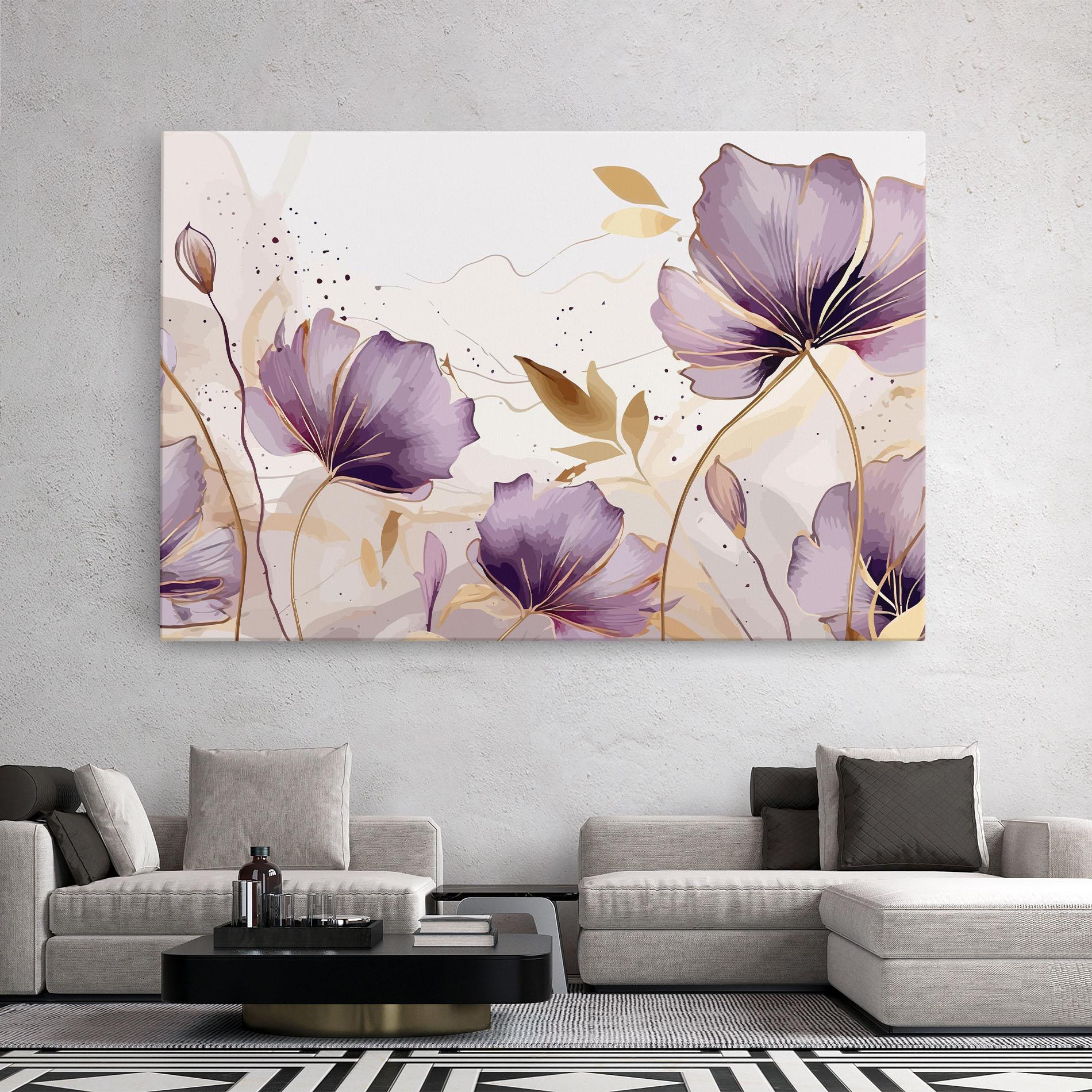 Картина на платно Purple Gold Exotic mockup 2