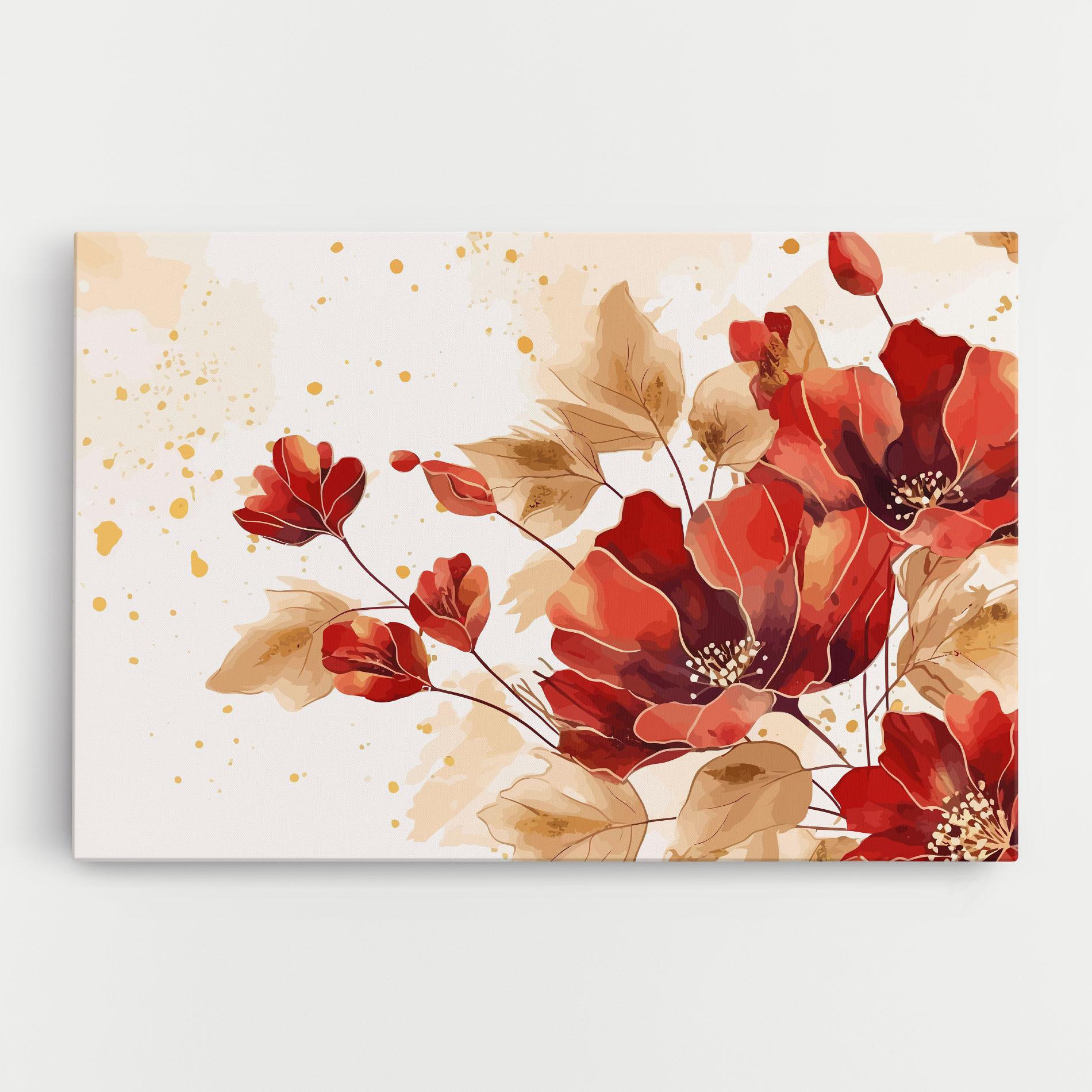 Картина на платно Red Wild Gold mockup 0