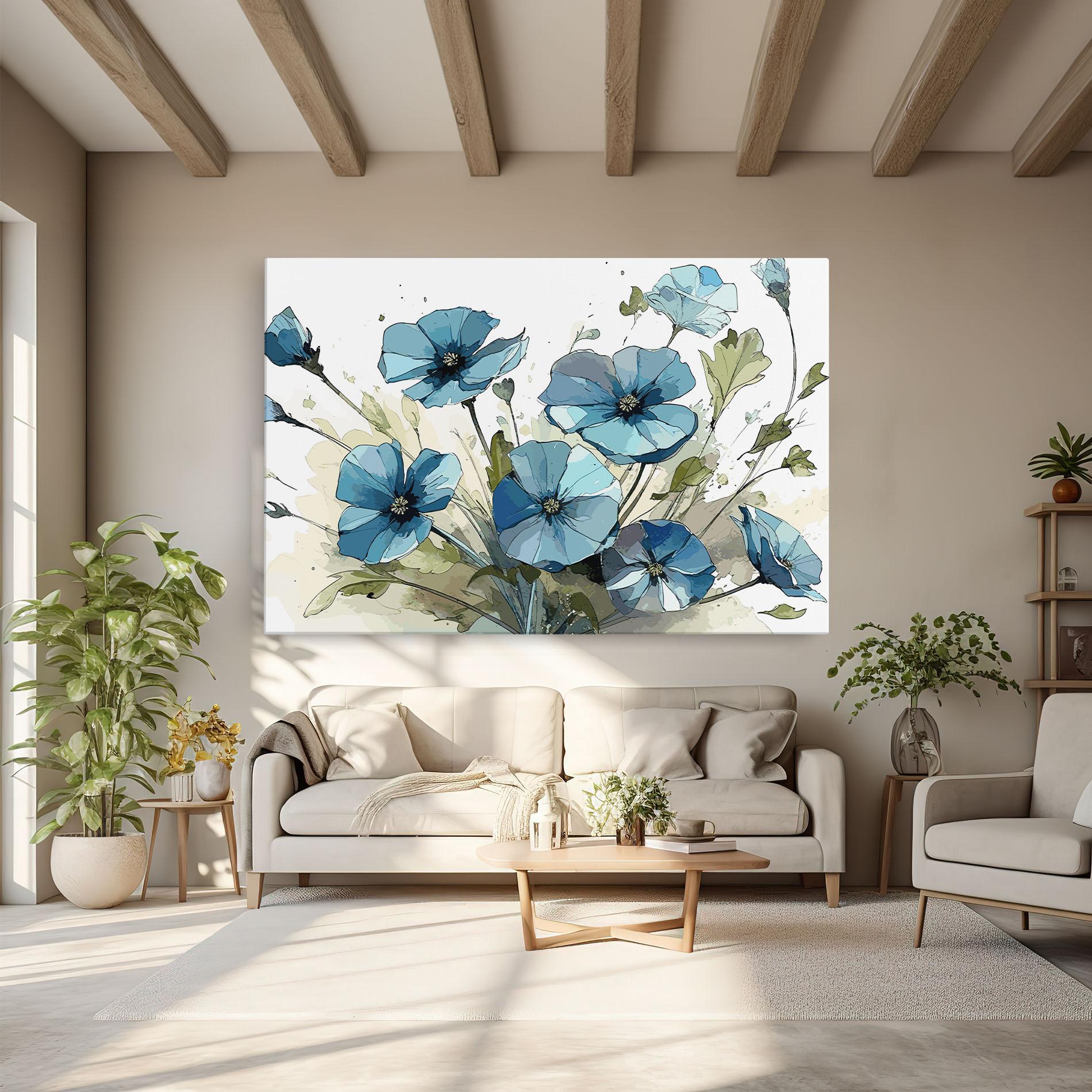 Картина на платно Blue Wild Plant mockup 6