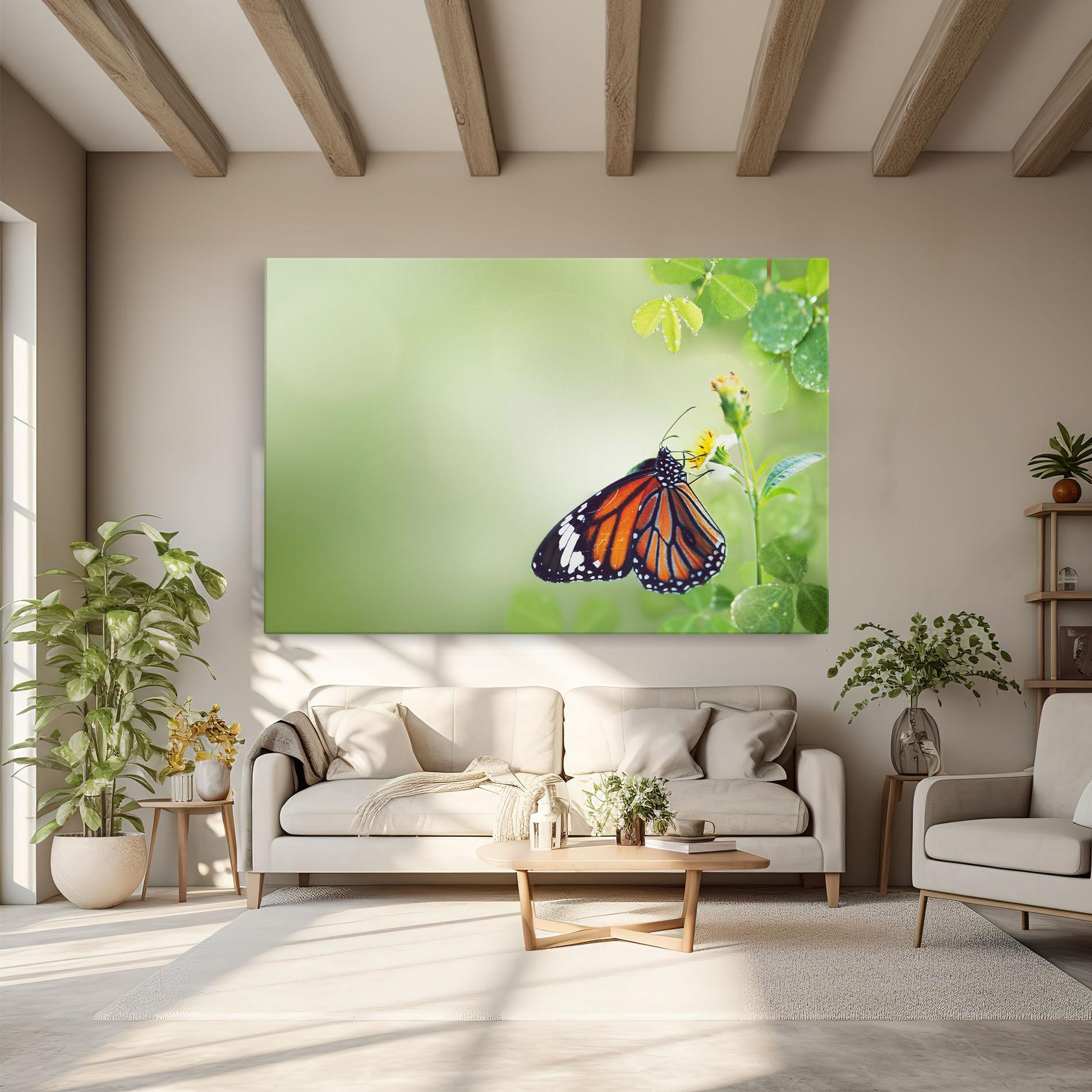 Картина на платно Butterfly Wild Plant mockup 6